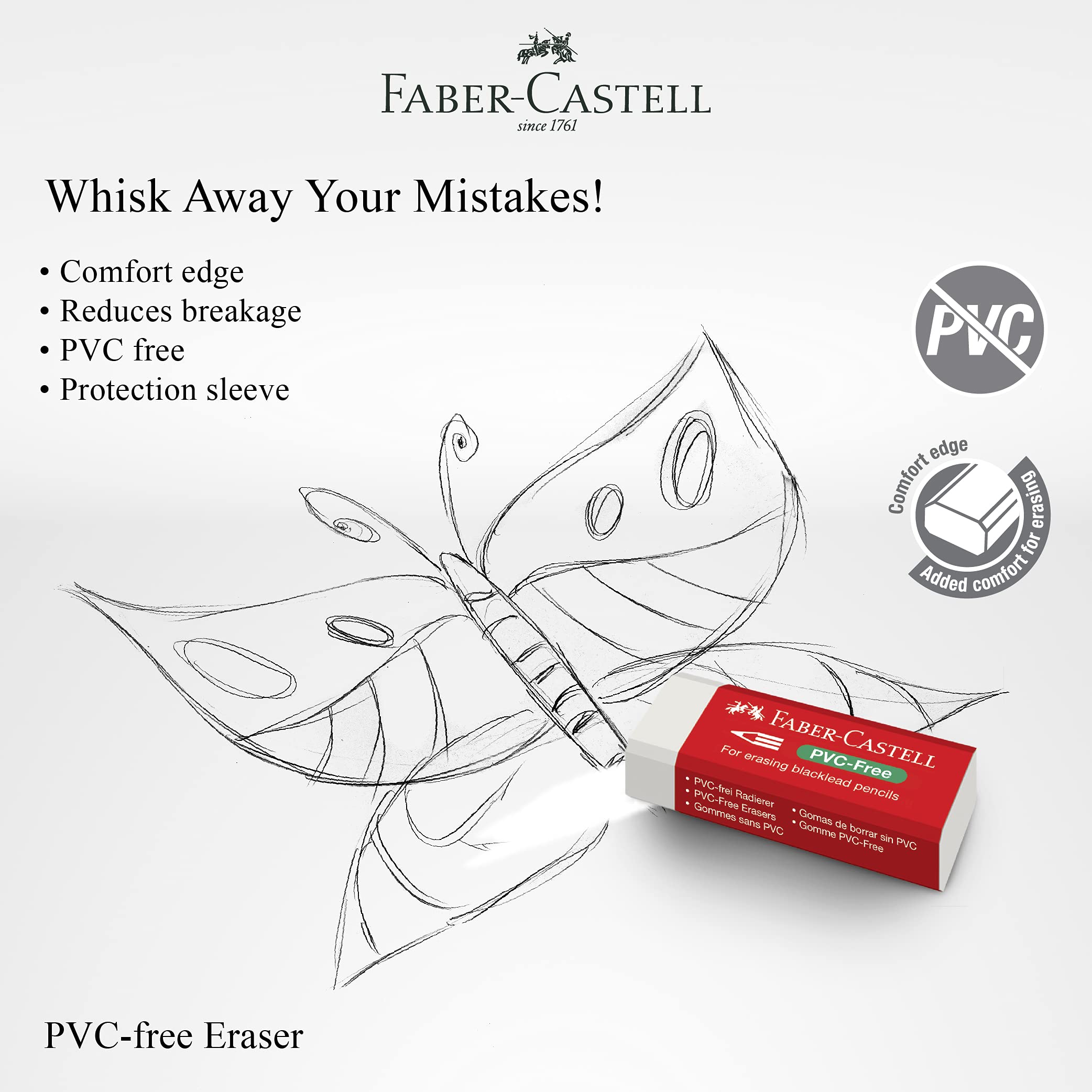 Faber Castell - Gomma per cancellare senza PVC, confezione da 20