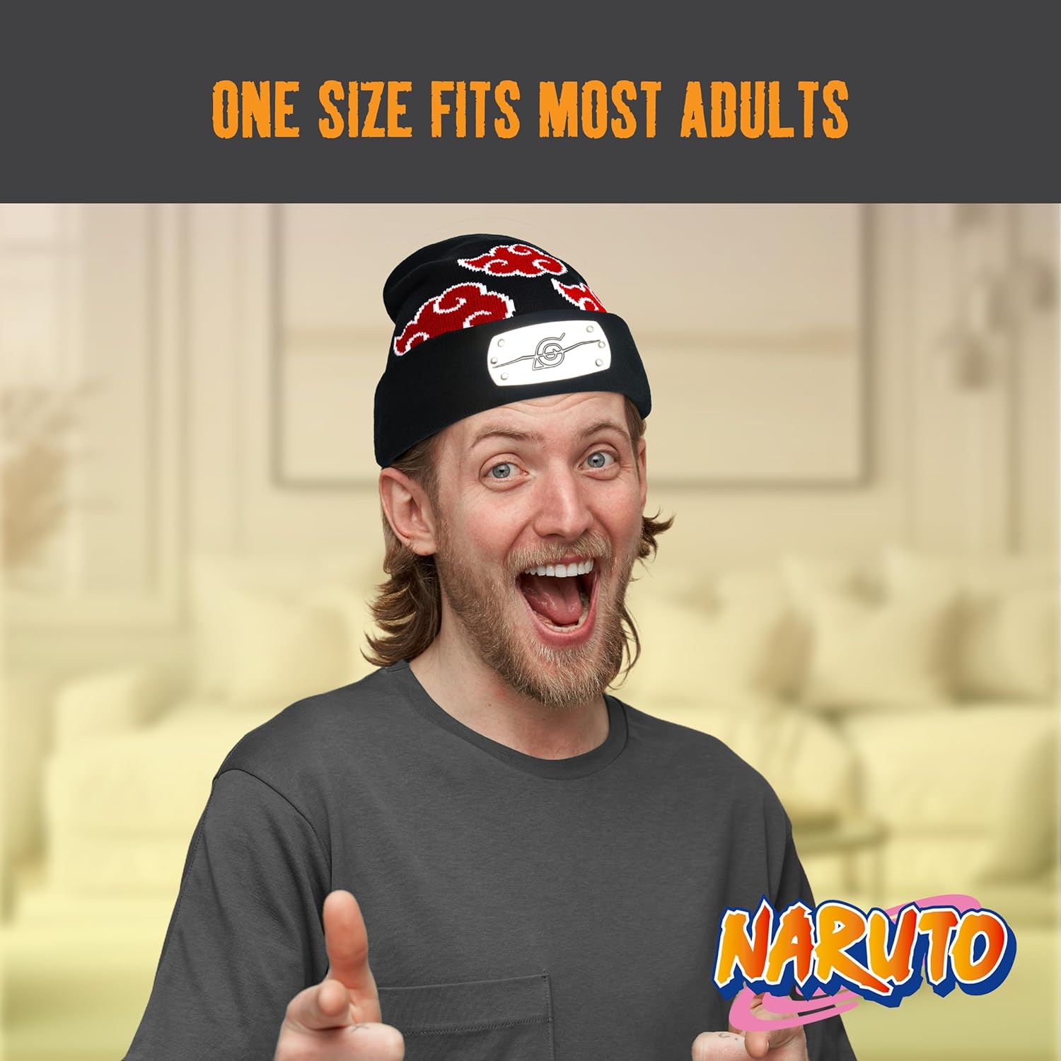 Concept One Unisex-Adult Naruto Beanie Hat, Akatsuki Cloud Winter Knit Cap with CuffBeanie Hat - Image 4