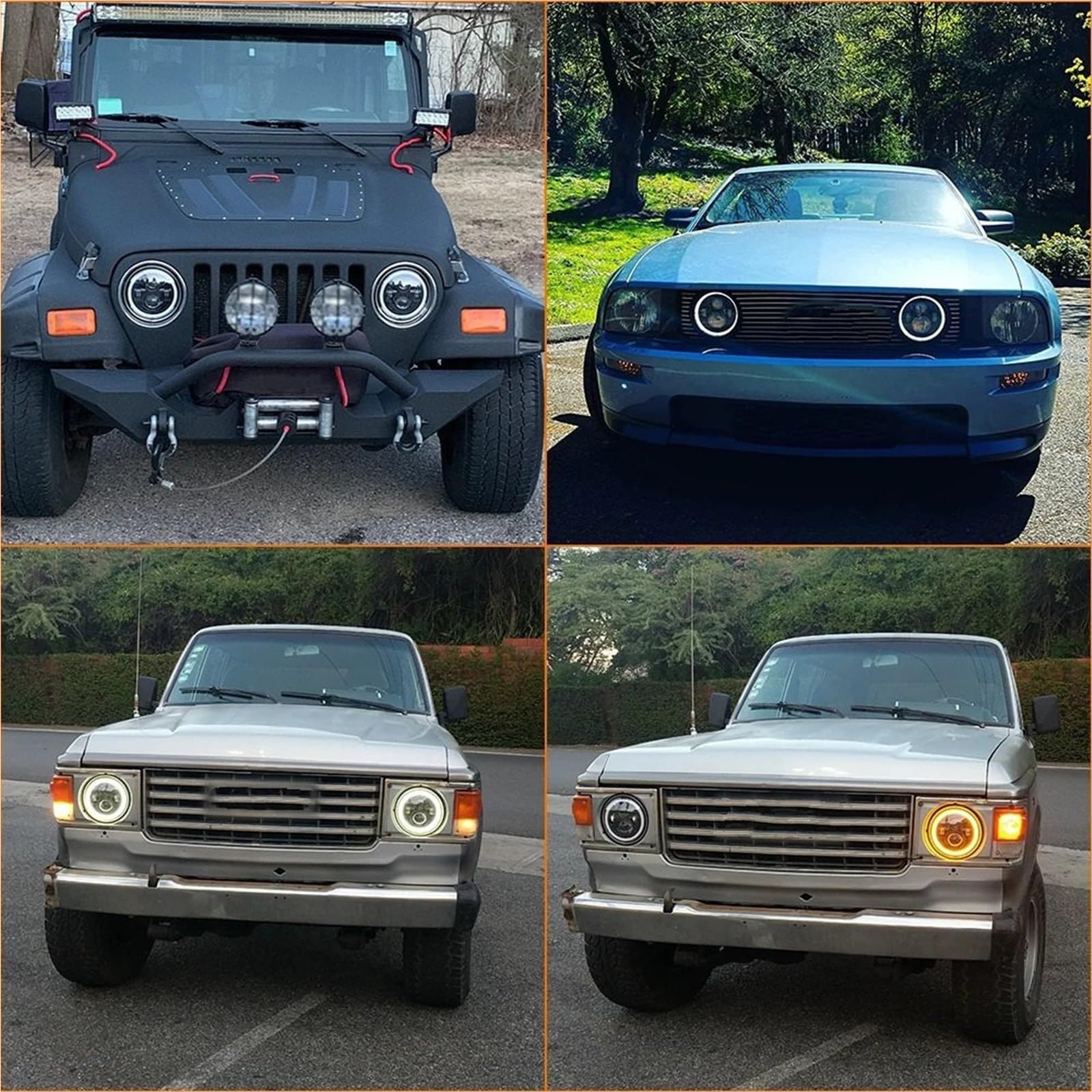 Bombilla Coche Para Patrol Y60 Para Hummer H1 H2 Bombilla para coche | Faro LED DRL De 7 Pulgadas