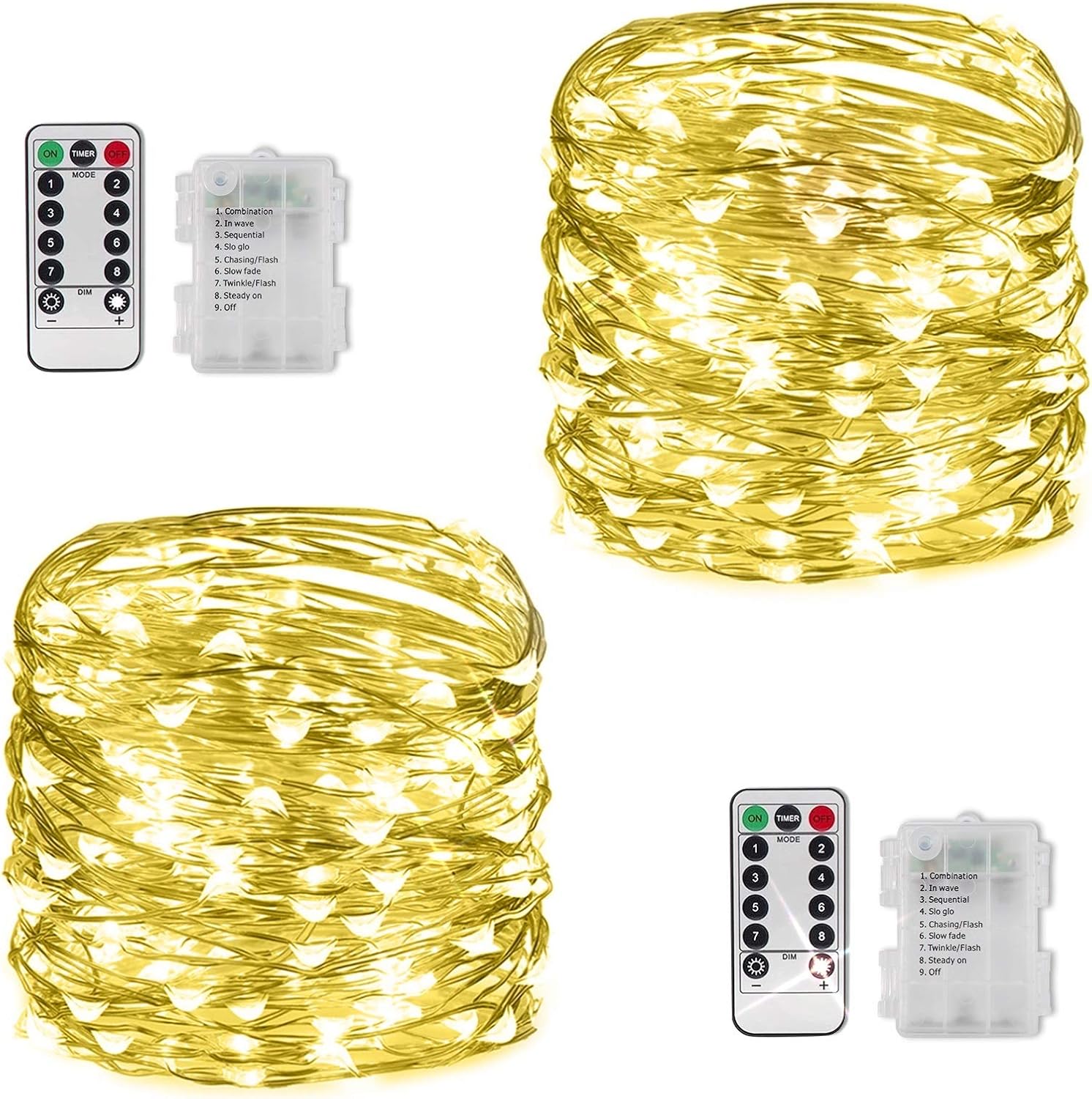 Fairy Lights Battery Operated Twinkle Lights with Remote