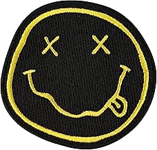 Urbanski Patch Nirvana Smiley zum Aufbügeln 7,5 x 7,8 cm | Aufnäher Applikation Bügelbild