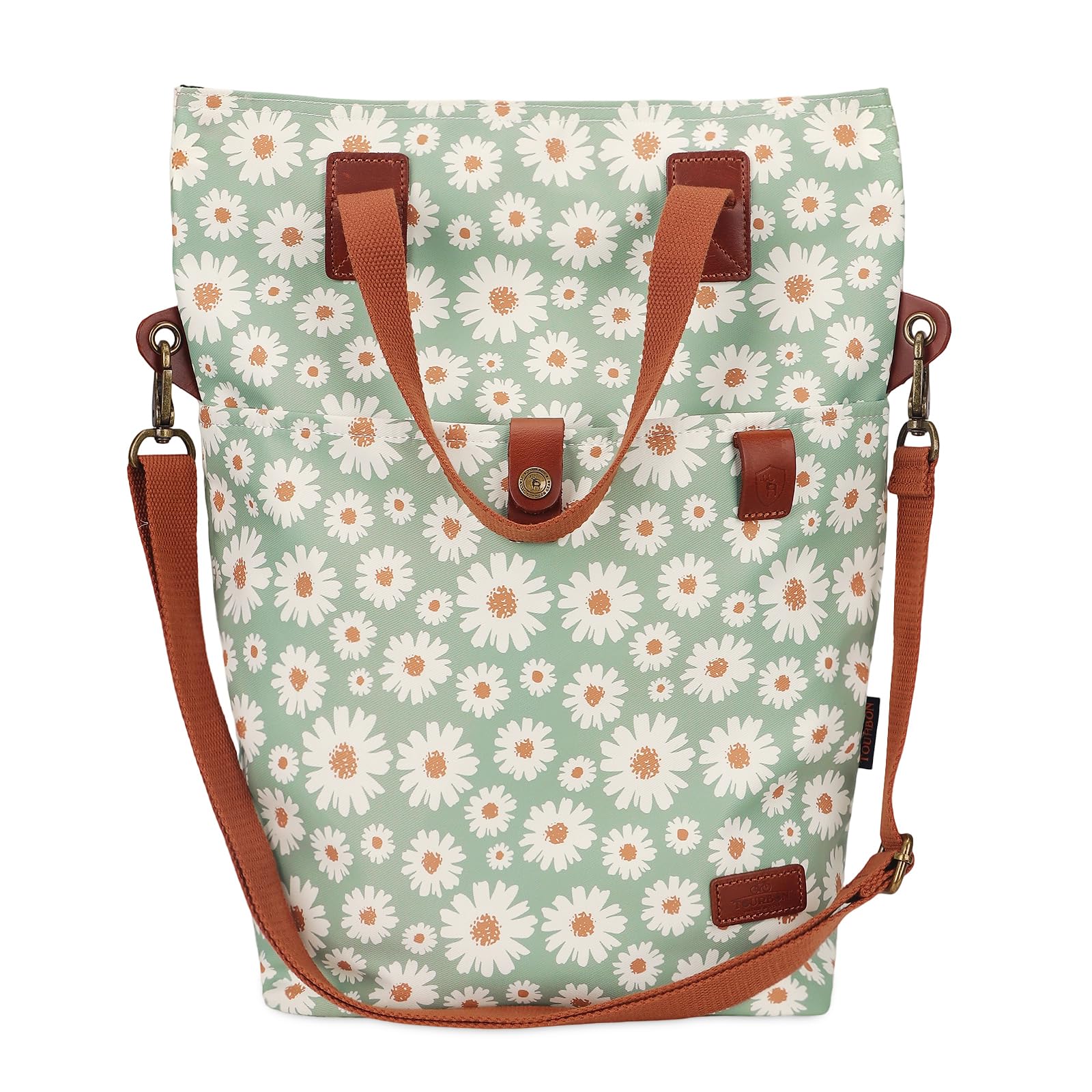 TOURBN Rear Cycling Pannier for Bike Ladies Shopper Handbag Phone Pouch Outdoor Work Flower Pattern