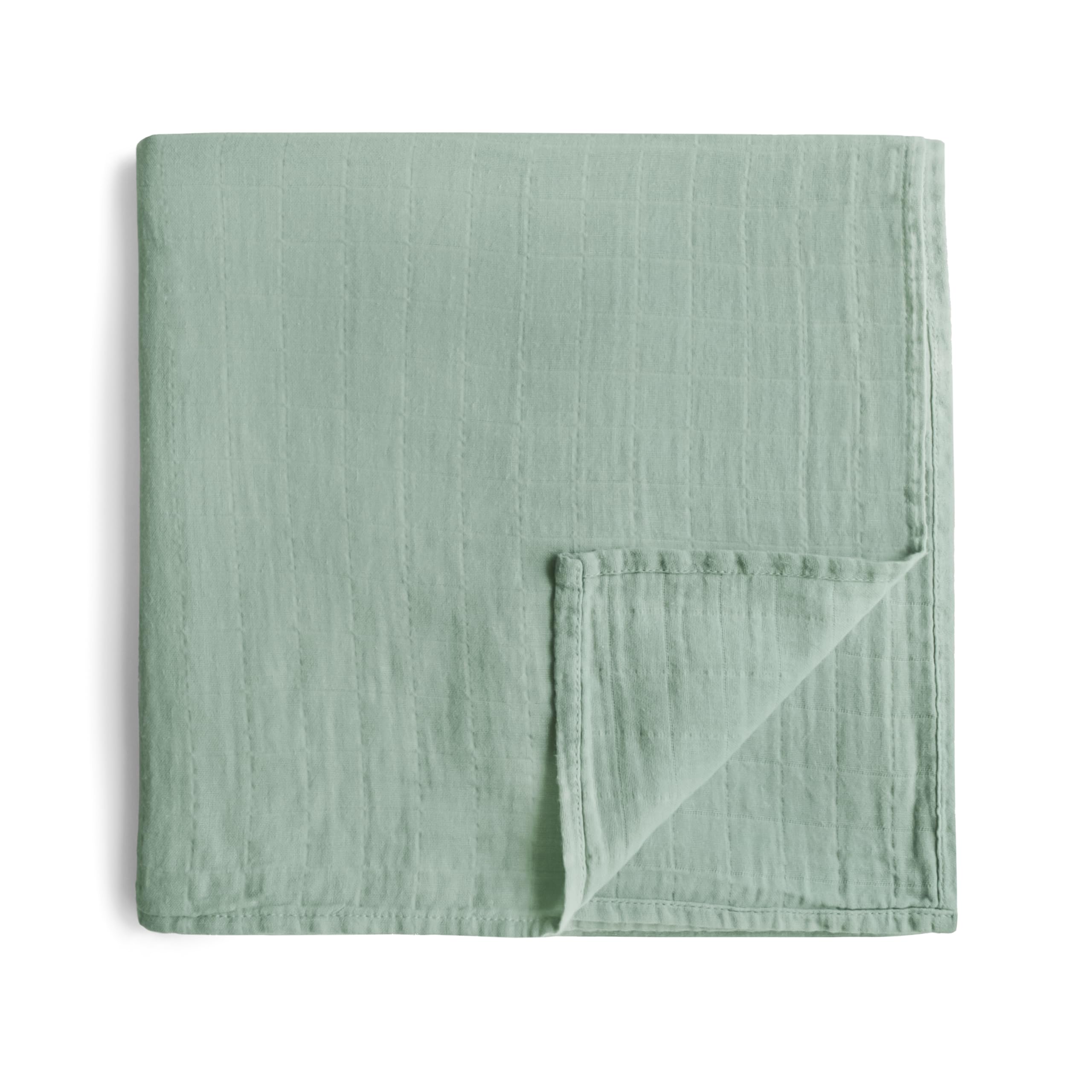 mushie Muslin Baby Swaddle Blanket | 100% Organic Cotton (Roman Green)