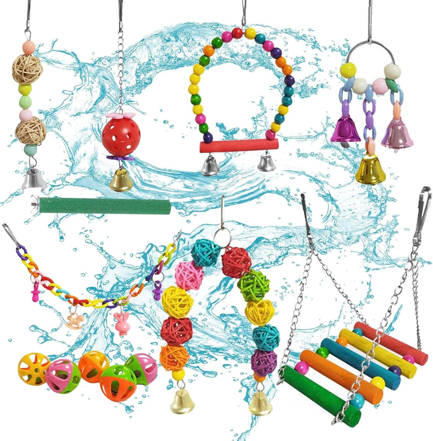 Parrot Toys Finches Suspension Swing Climbing Playset Pet Colorful