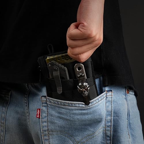 Miniatura 5 de VIPERADE VE18 EDC - Bolsa organizadora de bolsillo para hombres, bolsa organizadora de bolsillo EDC, 3 ranuras con 2 bolsillos con cremallera, bolsa