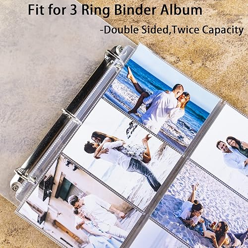 Miniatura 4 de Paquete de 20 páginas de repuesto para álbumes de fotos de 4 x 6 pulgadas, 12 x 12 pulgadas para álbumes de 3 anillas, fundas de fotos ultra