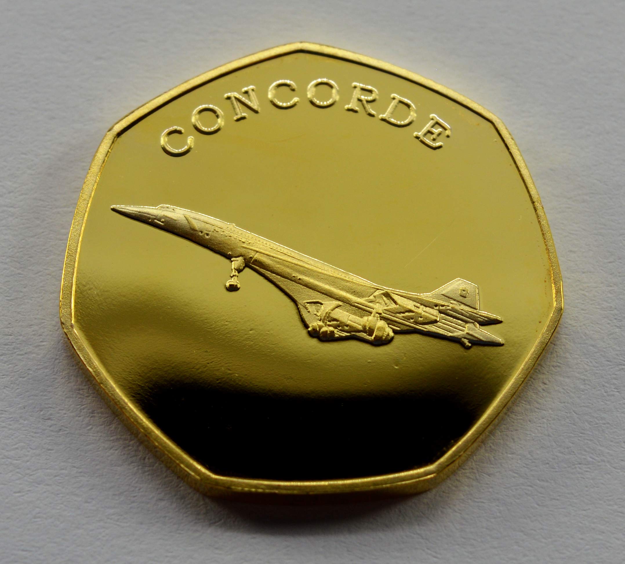 The Commemorative Coin Company Gold Concorde Supersonic Jet 24Ct Commemorative Great British Design Icons. British Airways, Air France