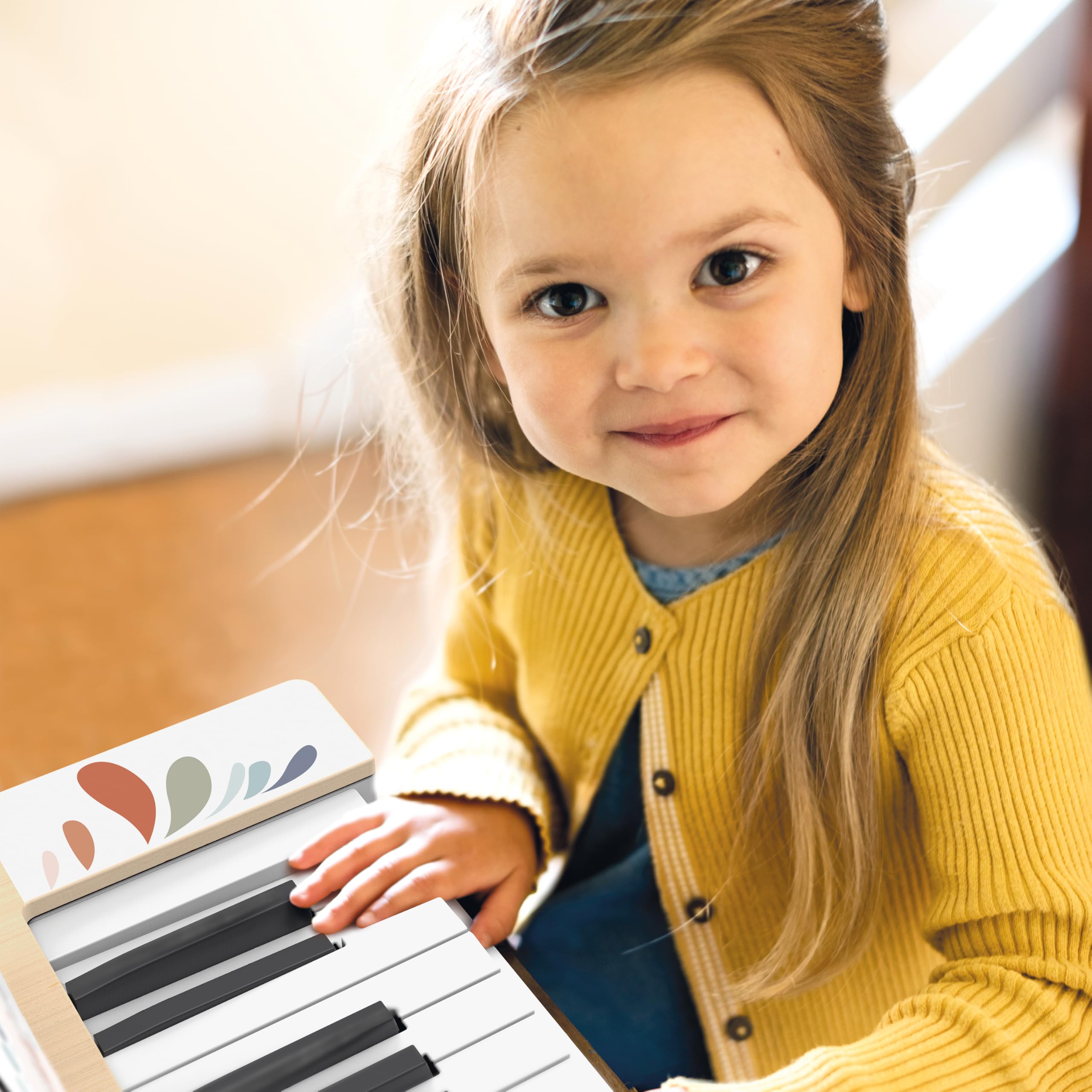 Speedy Monkey Holz Piano Keyboard Spielzeug FSC Zertifiziert ab 3 Jahren | Bunte Tasten, Mini-Tastatur, Kinder-Musikinstrumente, Kleinkind-Musikinstrumente, kreativer Rhythmus, Fingerfertigkeit