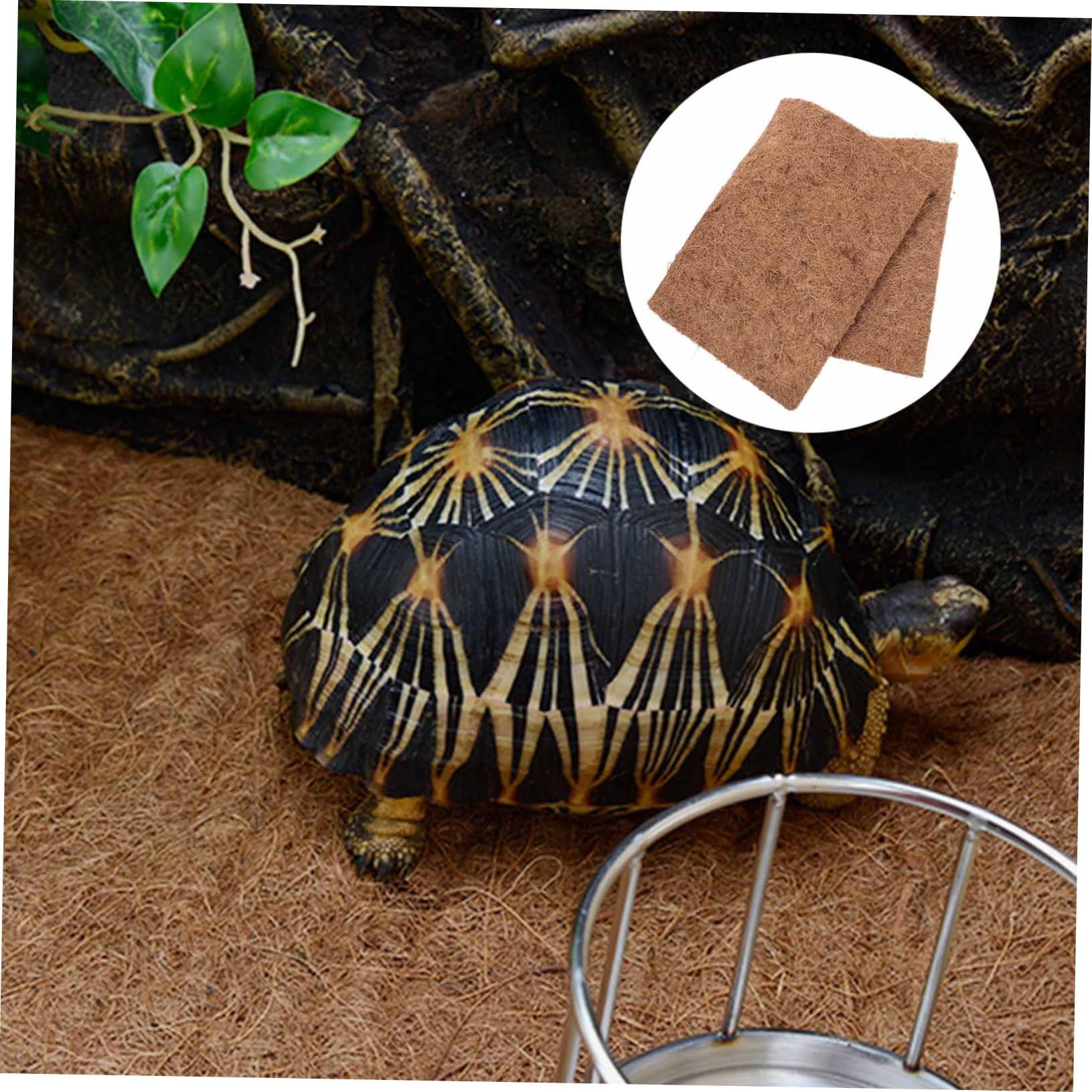 VICASKY 4 Tappeto Fibra Cocco Naturale per Rettili per Decorare Terrari e Accessori per Draghi Barbuto Specie Rettili e Sicuro per Animali Domestici