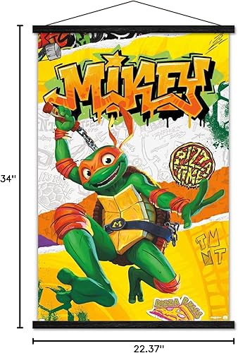 Miniatura 7 de Trends International Teenage Mutant Ninja Turtles Mutant Mayhem - Póster de pared de Miguel Ángel, 22.37 x 34.00 pulgadas, paquete de impresión