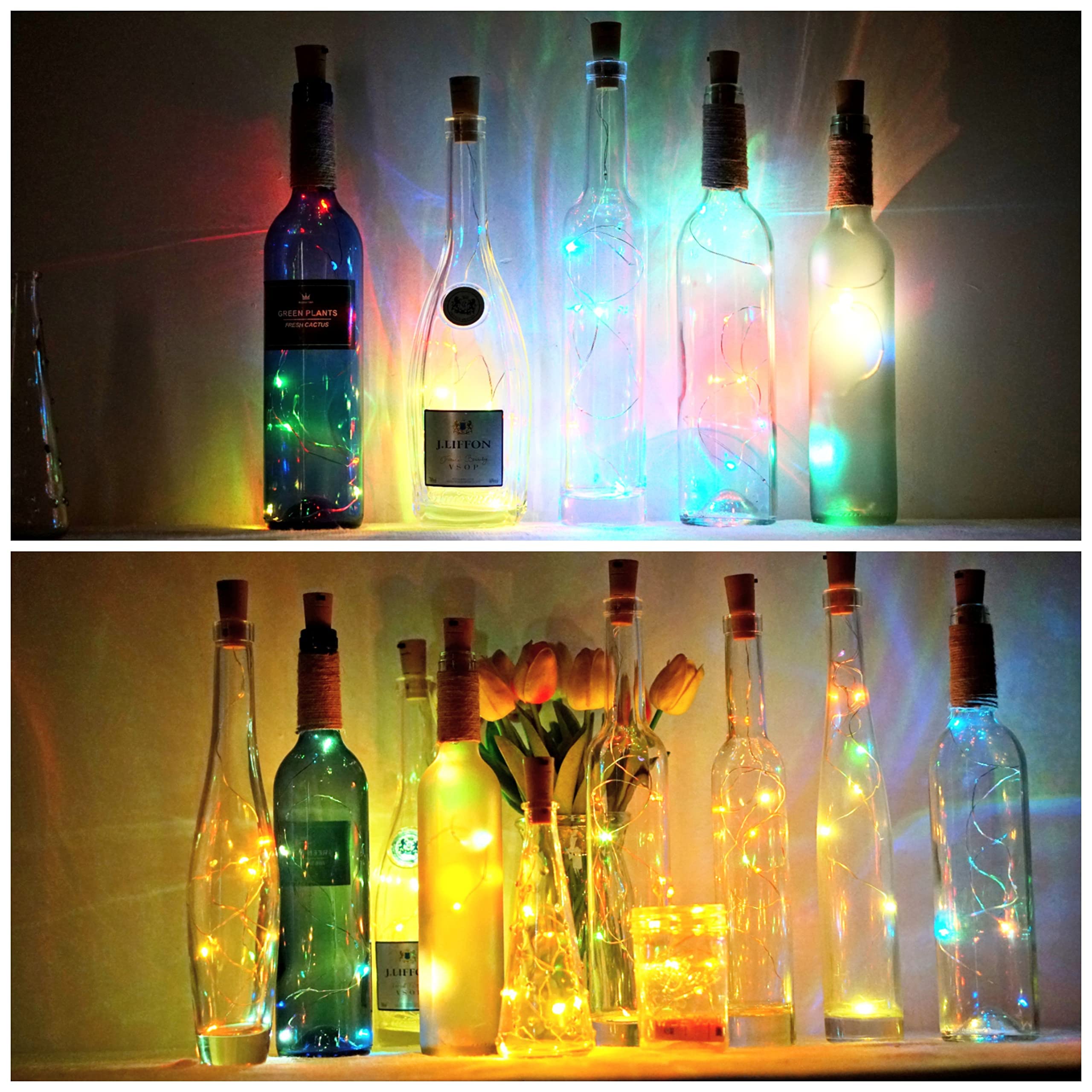 Lot De 6 Guirlandes Lumineuses LED Avec Bouchon De Liège - Fil Cuivre Pour Bouteilles Fêtes