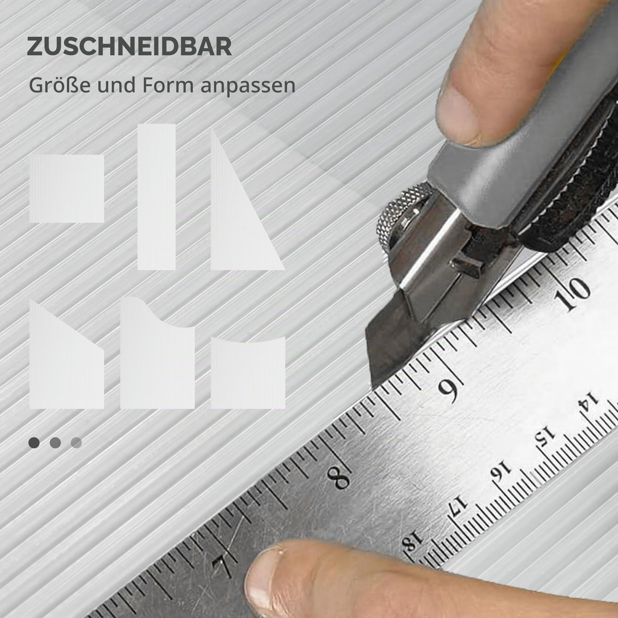 Outsunny 14 Stück Polycarbonatplatten 121x61x0,4cm Doppelsteg klar