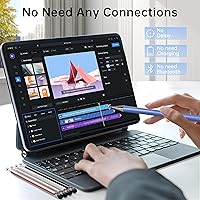 Vista 4 de Stylus (5 unidades), lápiz capacitivo 2 en 1 para pantalla táctil, alta precisión y sensibilidad, adecuado para tabletas iPhone/iPad/Android