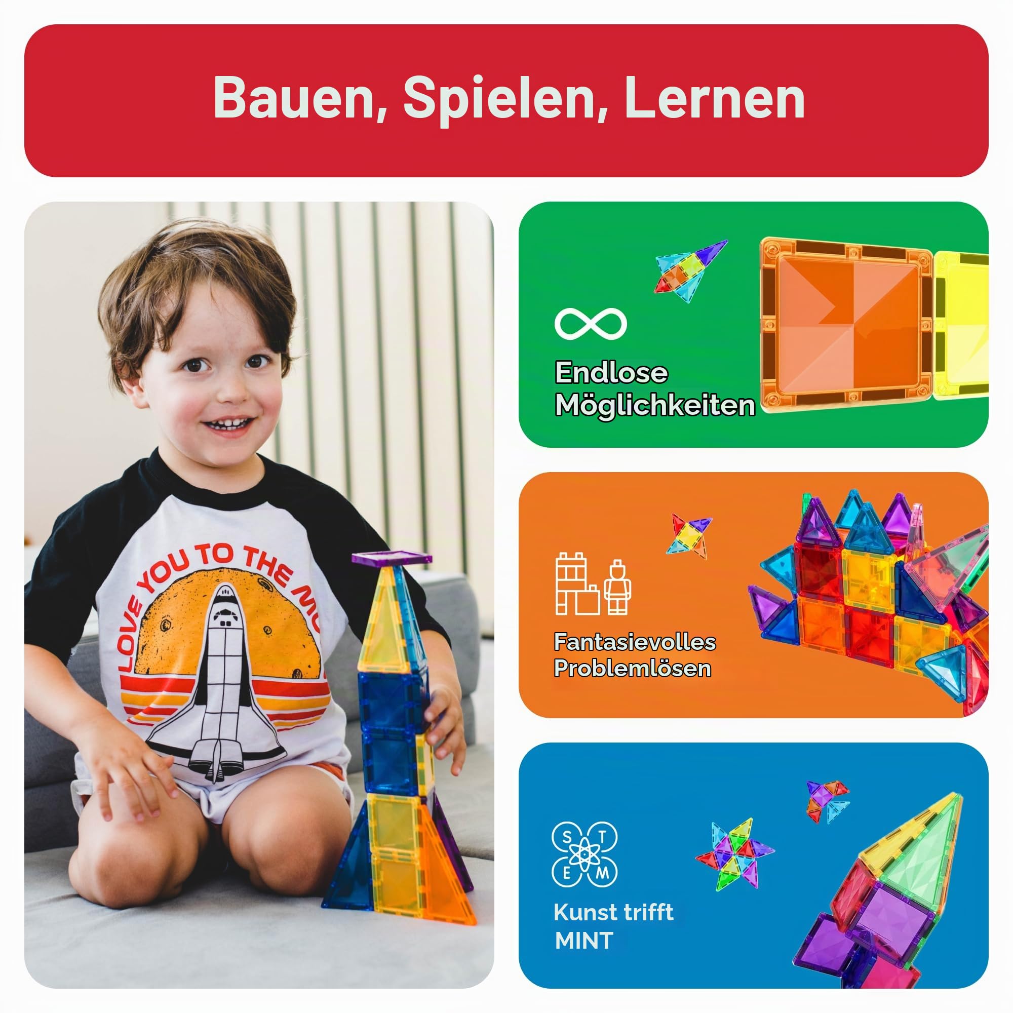 PicassoTiles 120 Teile Mini Magnetische Bausteine Spielzeug Set ab 3 Jahre