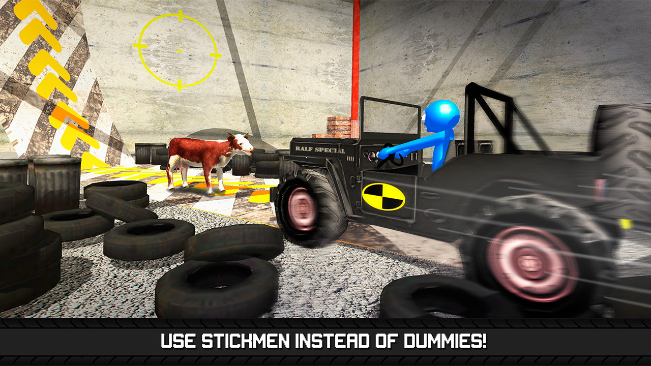 Stickman Simulator Crash Test Dismount 3D Brake Car Falling Dummy