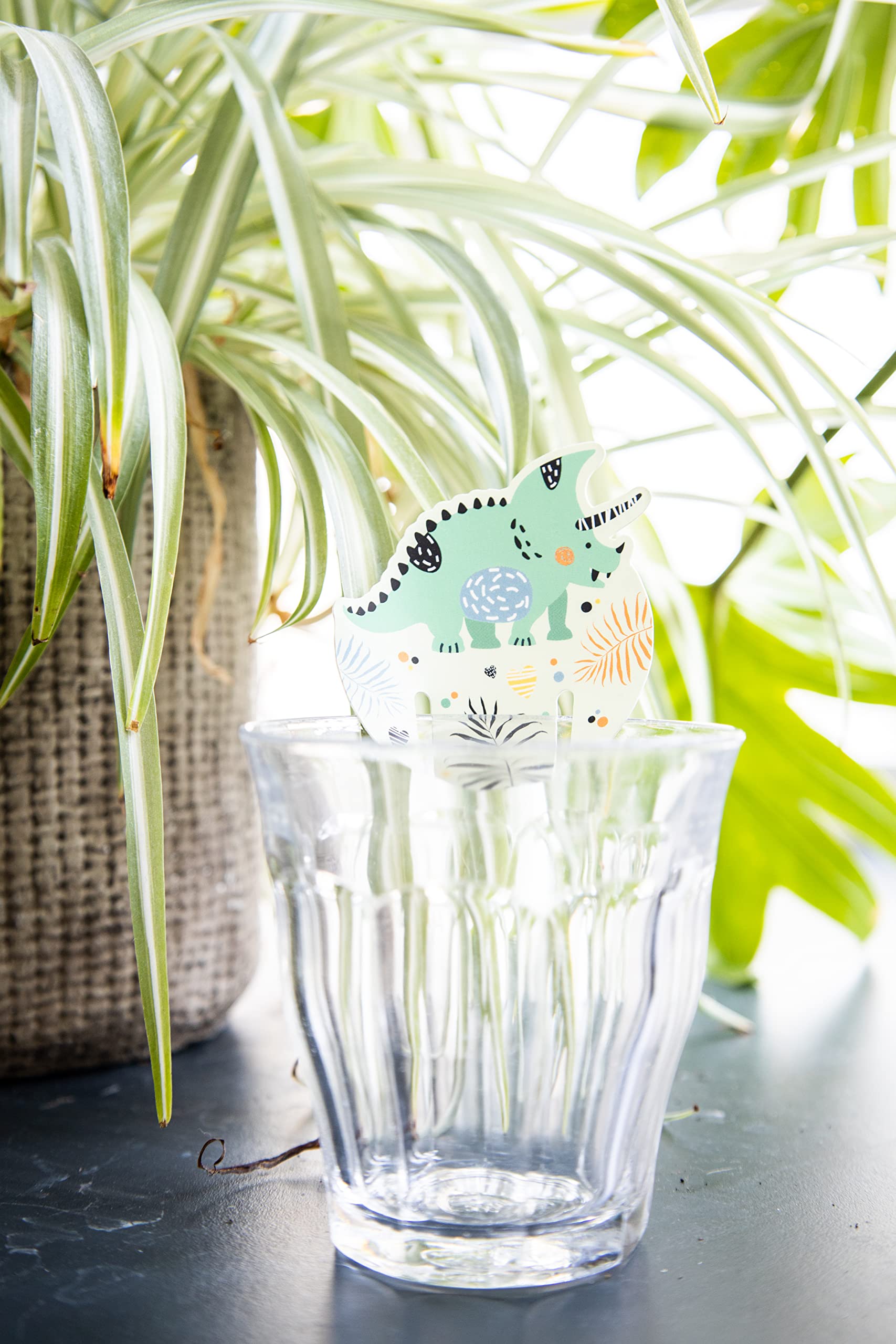 Folat 68310 Dino Roars Glass Markers, Pack of 6, Multi-Colour