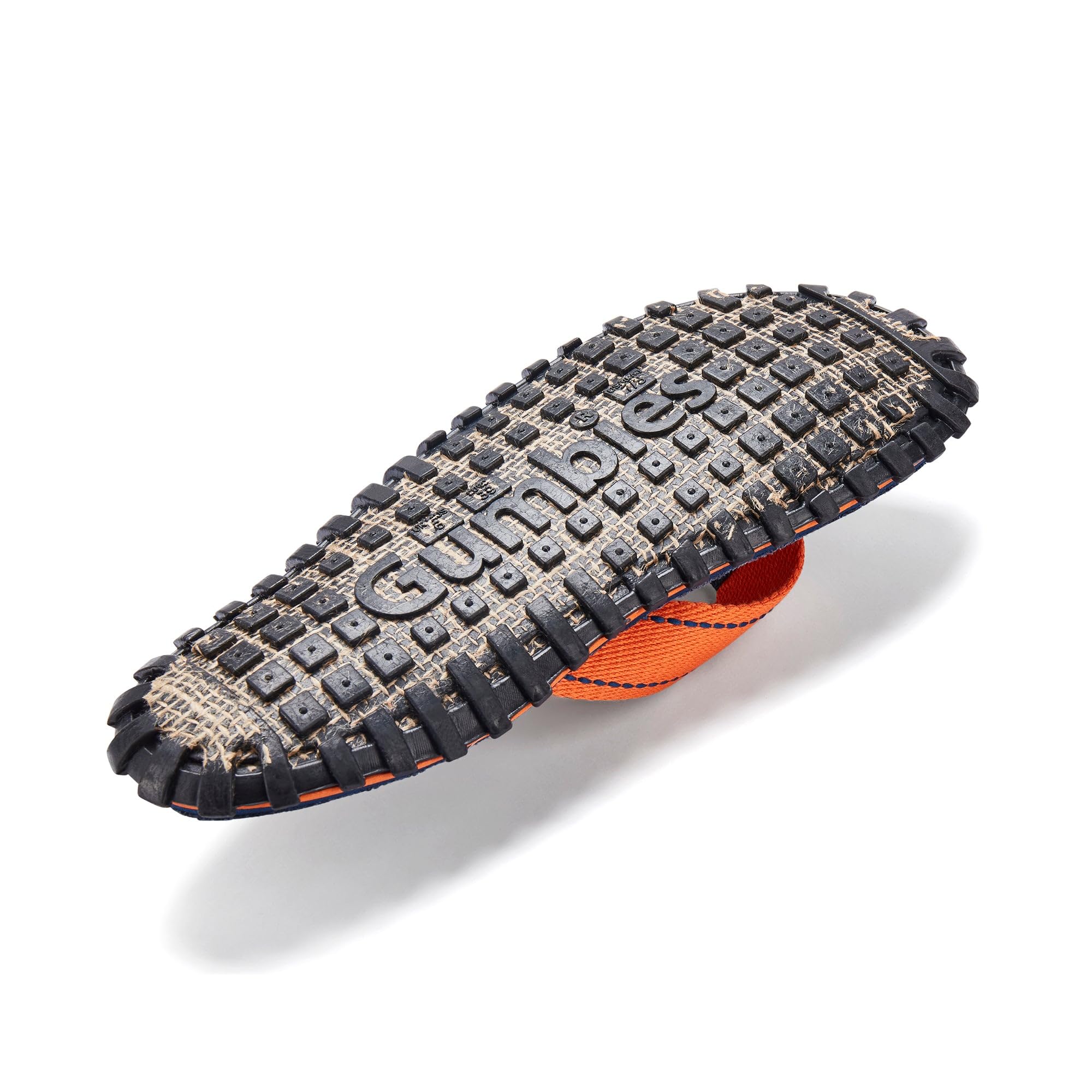 Gumbies Tongs bleues originales, fabriquées à partir de matériaux recyclés, semelle robuste en pneus de voiture recyclés, semelle intérieure douce en toile de coton, barre d'orteil confortable en