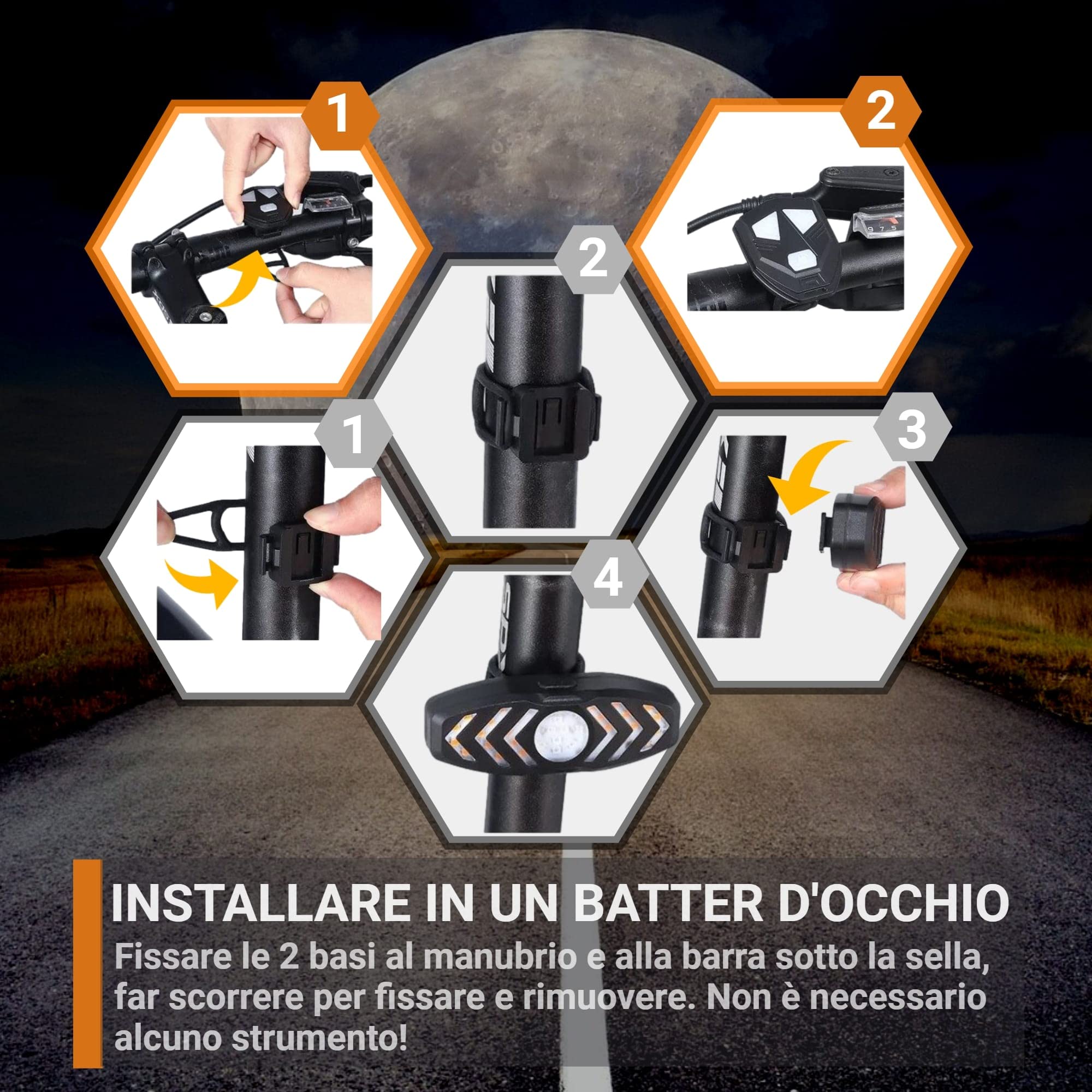 Frecce Moto Luce Posteriore Bici Con Frecce E Telecomando