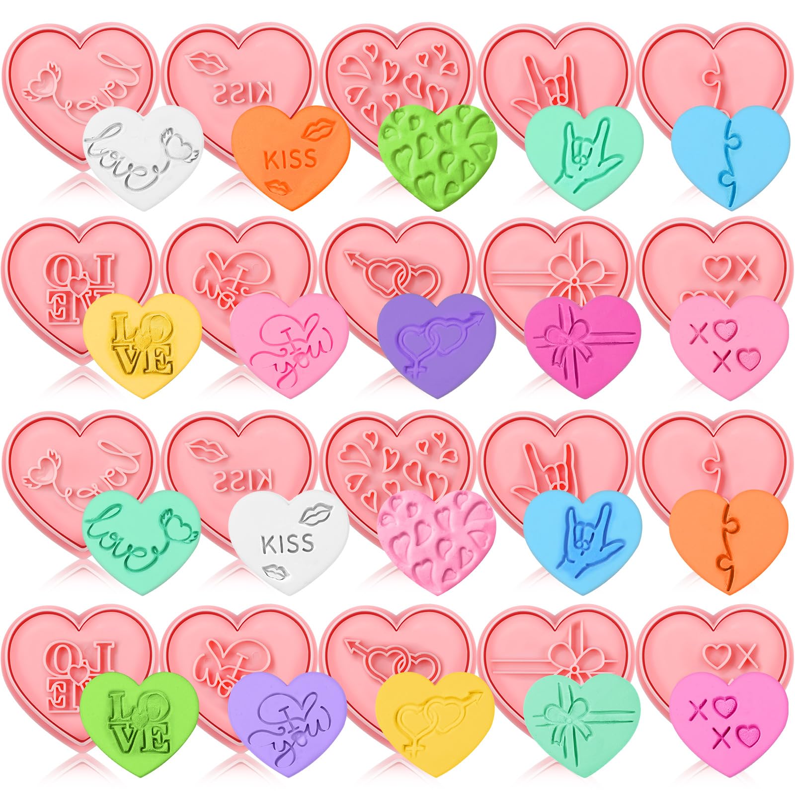 Amazon.com: Hoolerry 20 Pcs Valentine's Day Cookie Cutters 3D