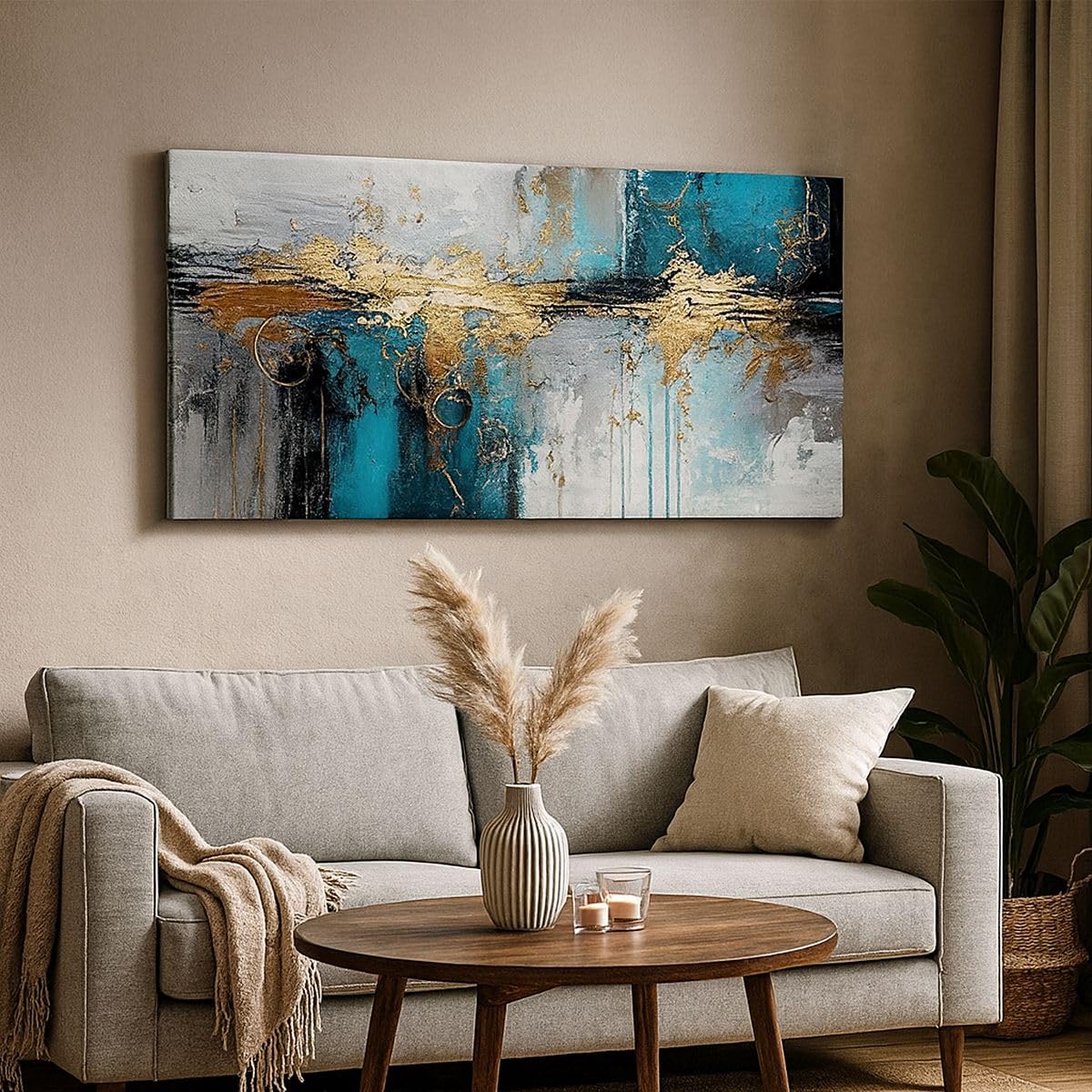 Quadri Moderni su Tela 120x50 cm Stampe da Parete Astratto Arte - 5774 | Deco CIAO Quadro Decorativo Grande 1 pezzo Soggiorno Camera da Letto Arte da Parete Decorazione da Parete ARTTOR