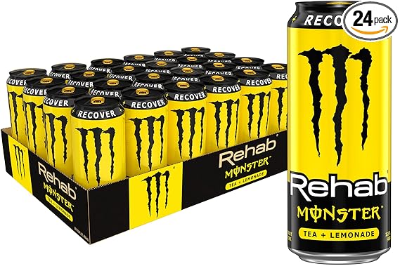 Monster Rehab Tea + Lemonade + Energy, Energy Iced Tea, 15.5 Ounce (Pack of  24)