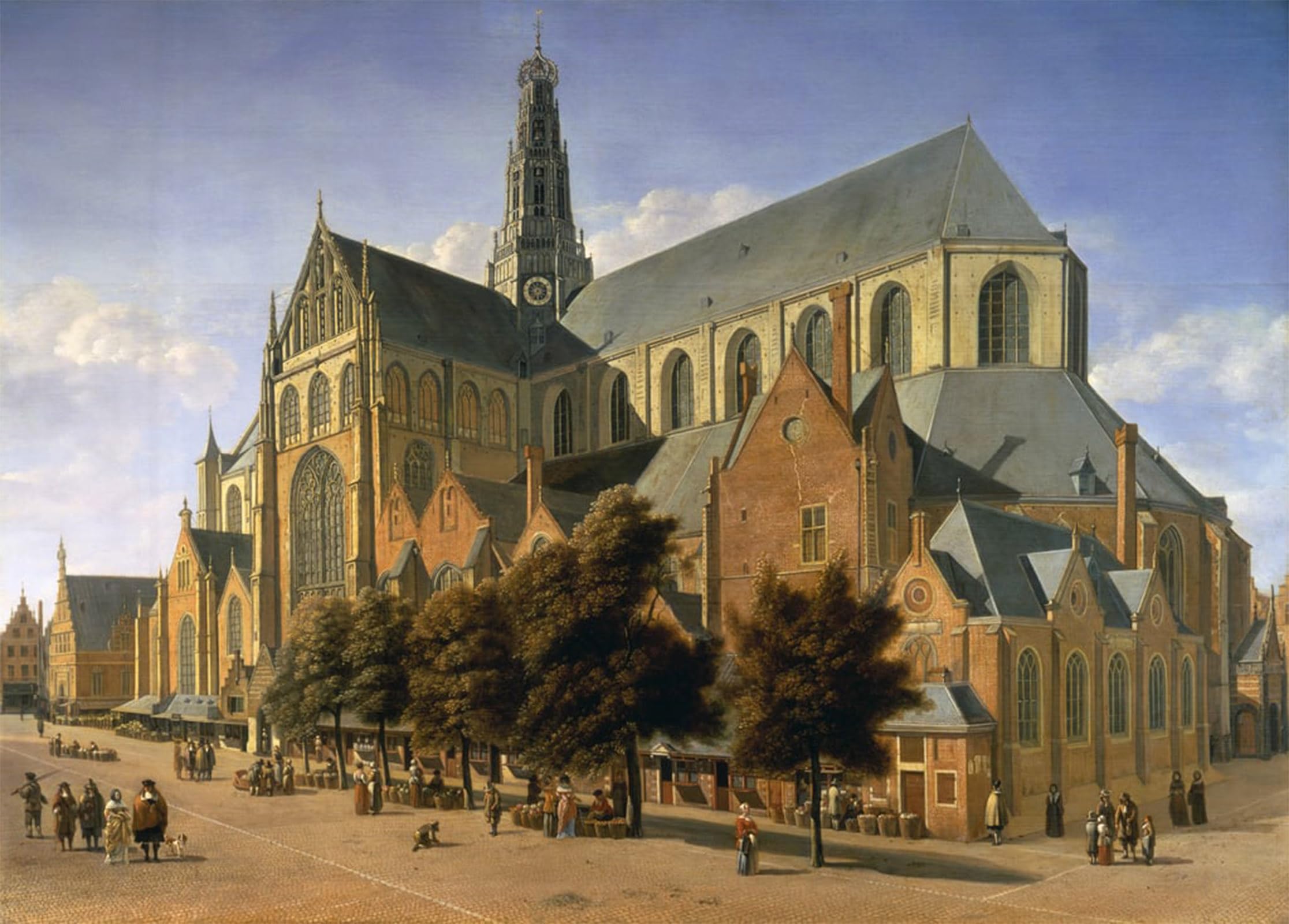 ARTXLXXBN Famous Painting Art Wall Decor Abstract Art Picture Church of St Bavo in Haarlem by Gerrit Adriaensz Berckheyde Animal Pictures for Home Decor 60x90cm