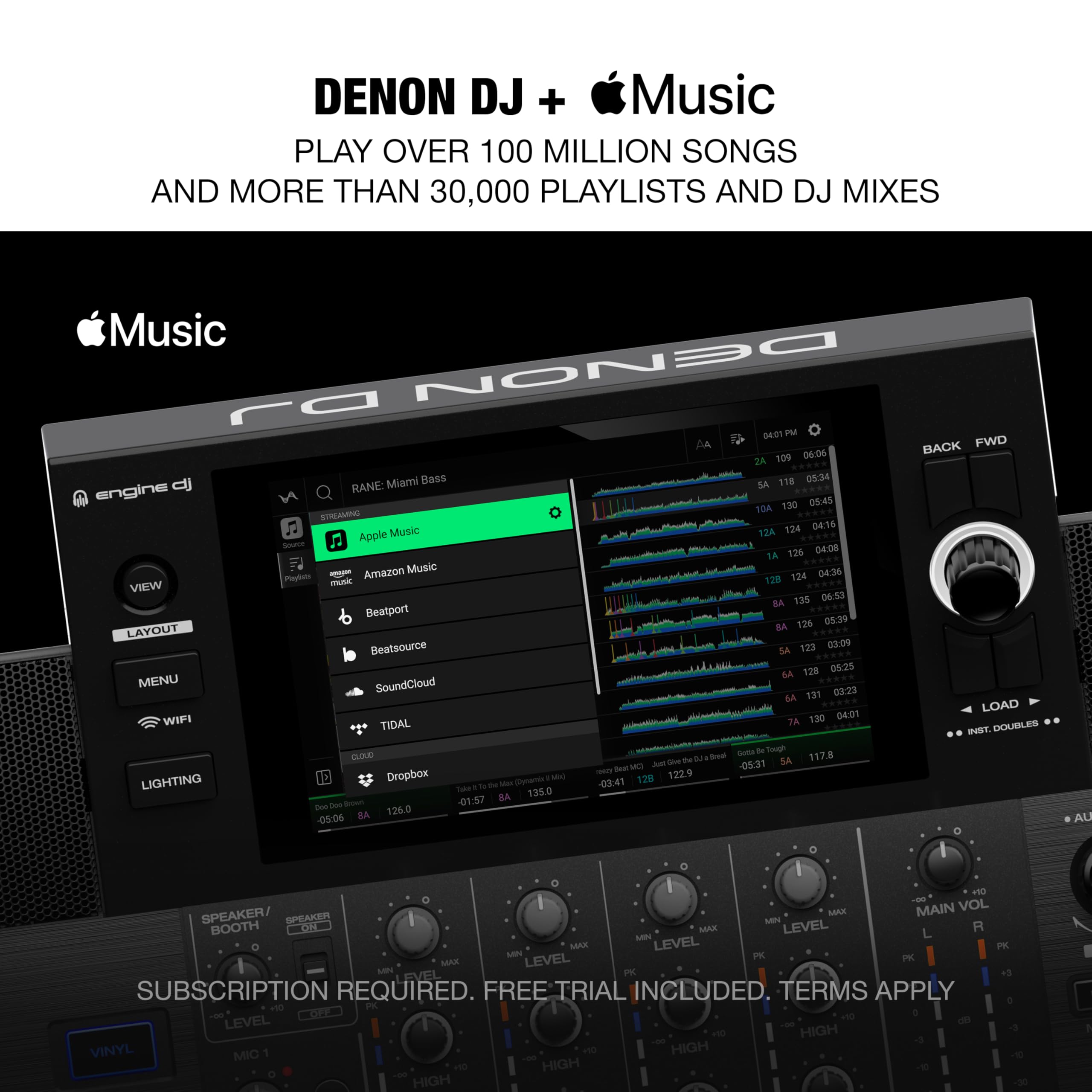 Denon DJ SC LIVE 4 Controller DJ niezależny z separacją stem, streaming Wi-Fi, głośniki, kompatybilny z Serato DJ