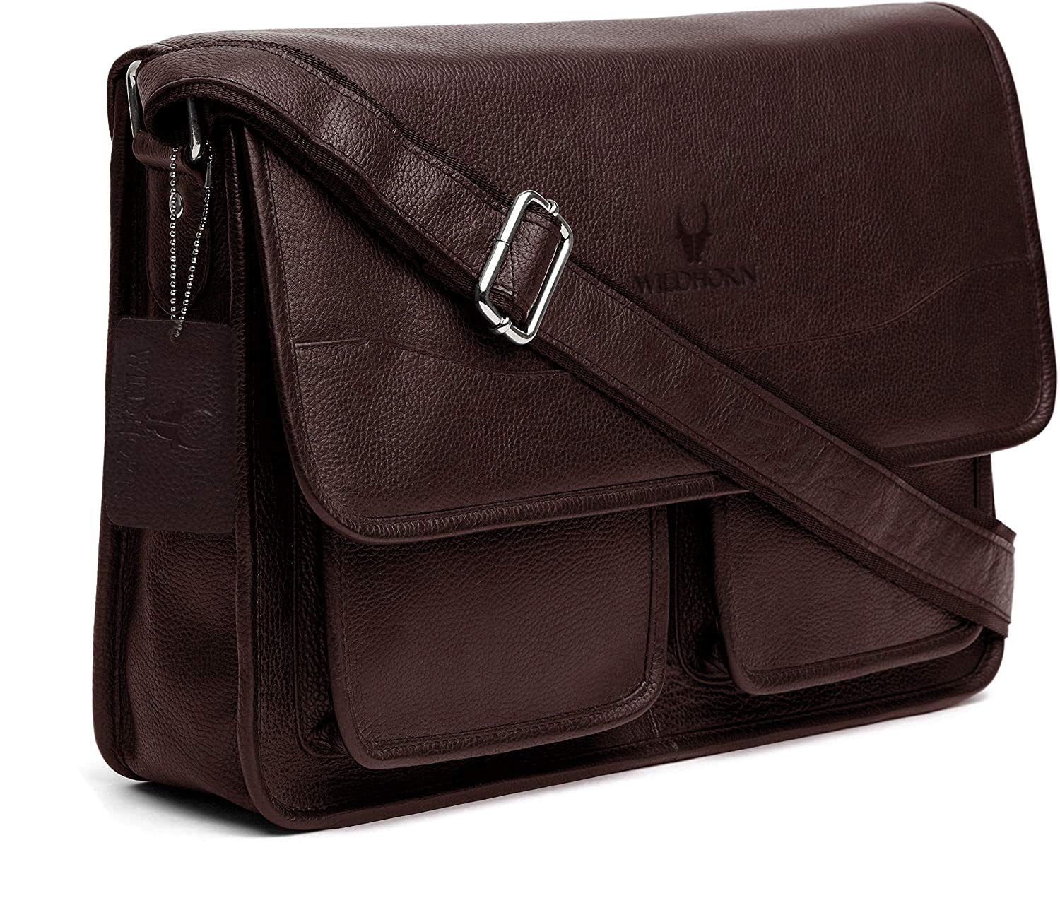 wildhorn Genuine Leather Laptop Messenger Bag for Men – Fits upto 14.5-Inch Laptop I Adjustable Straps & Multiple Compartments – Elegant and Durable Office Companion – 1-Year Warranty-picture-46