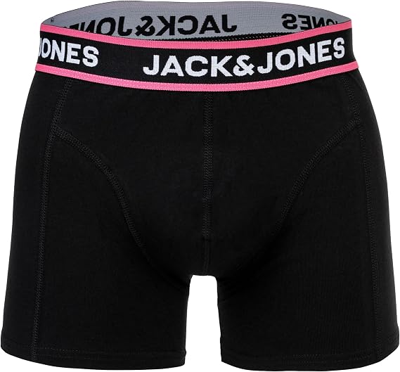 JACK & JONES Men's Boxer Shorts Pack of 10 - Comfortable Cotton Stretch Trunks with Logo Waistband, Jaclimes Solid Black M, black, Medium, Black, Medium