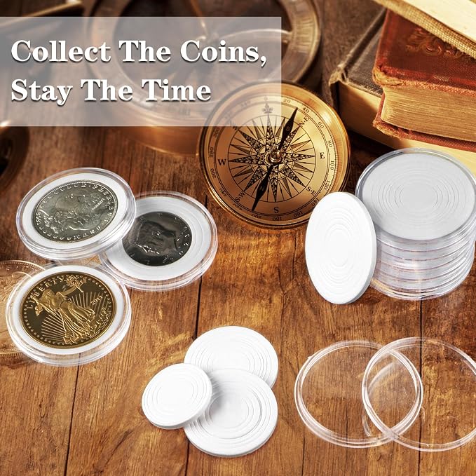 Cápsulas protectoras para monedas 63 piezas plástico miniatura 7