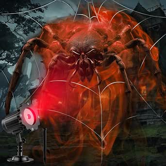 Halloween Projector Light Outdoor - 3D Dynamic Ghost Pattern, Waterproof, 270° Adjustable, 16ft Cord