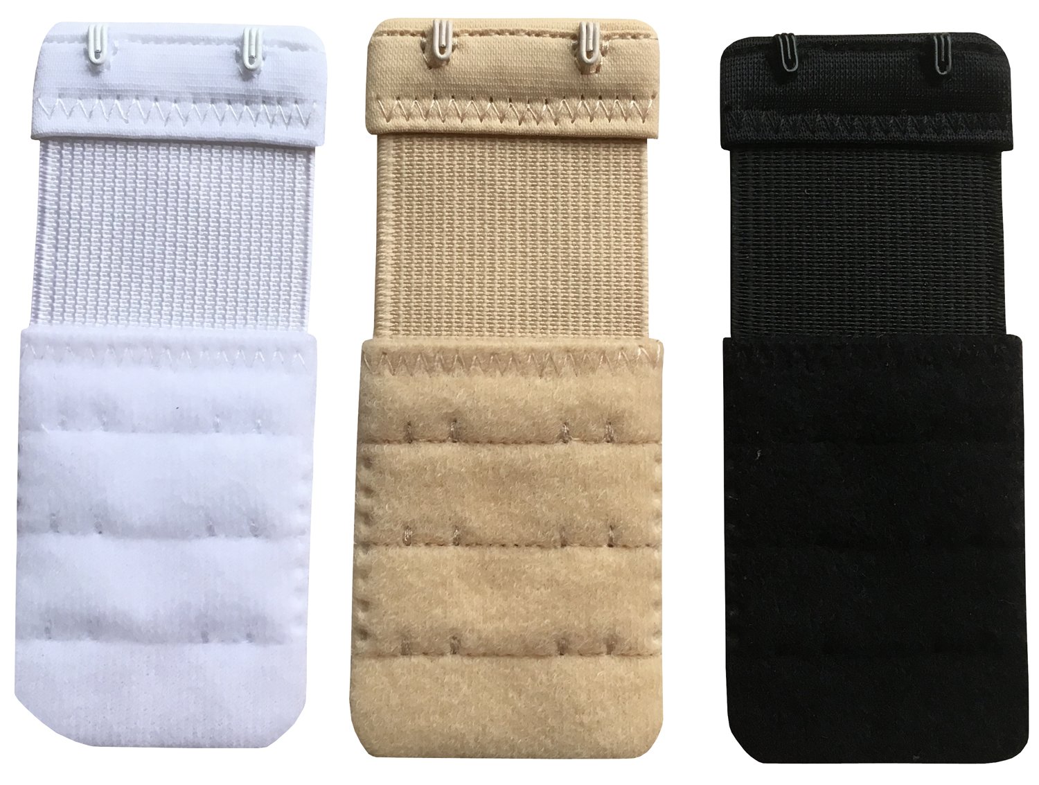 Damen Packung mit 3 Weich Komfortabel Erweiterung 2 Haken BH-Verlängerer, 9,2cm x 3,8cm