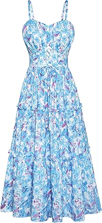 Summer Dress With Pockets GRACE KARIN Women's Floral Maxi Dress - Spaghetti  Strap Boho Sundress With Pockets Summer Dresses For Women