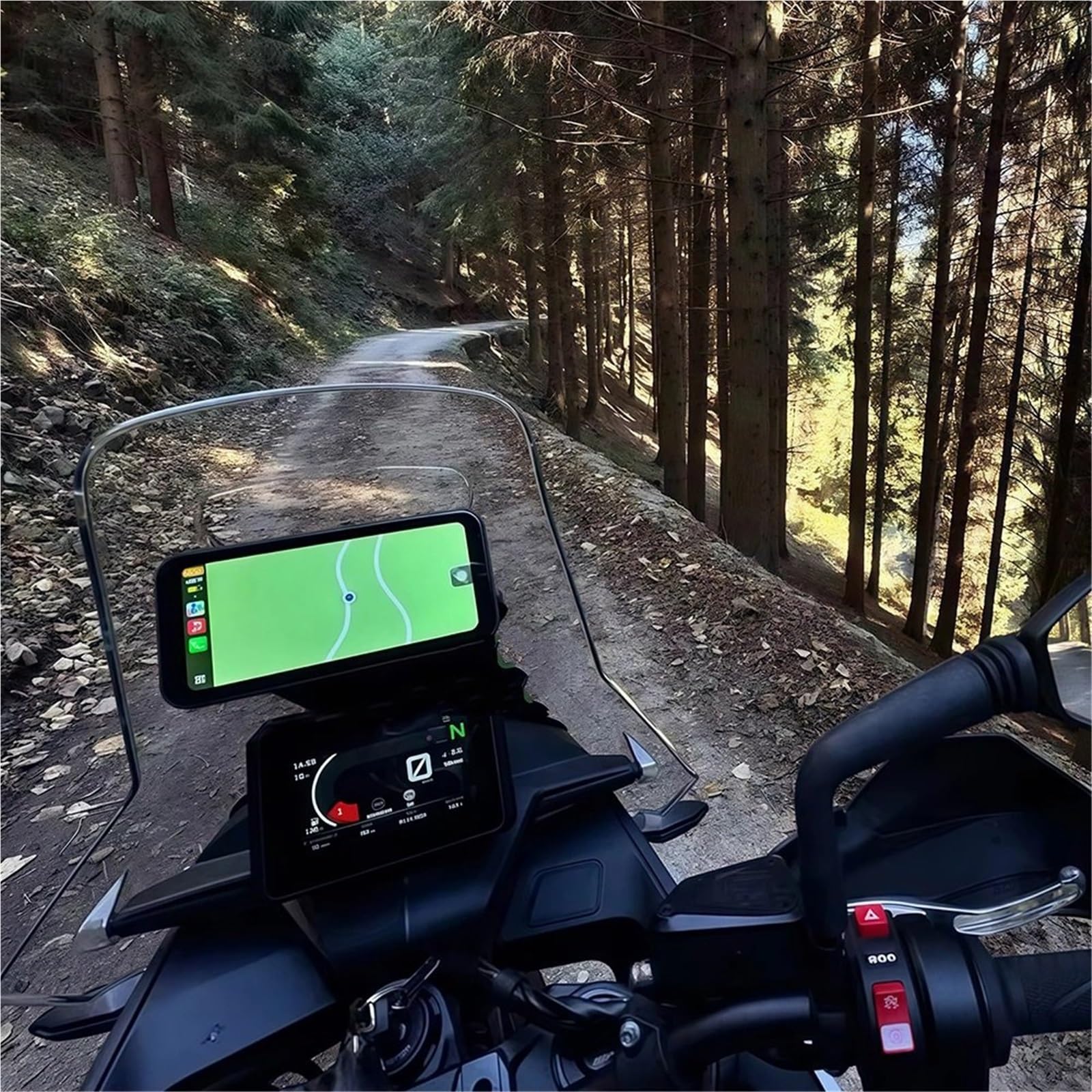 Motocicleta GPS Soporte De Navegación Soporte de navegación para Motocicleta Compatible con KTM 790/890ADV R Adventure 2023, Soporte para teléfono, Parabrisas y GPS.(12MM)
