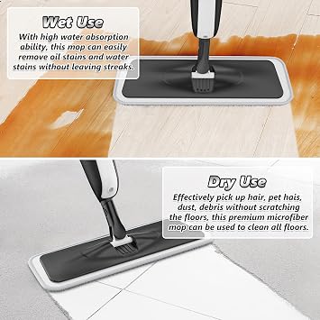 Microfiber Spray Mops for Floors Cleaning - Floor Mop with 4 Reusable Pads