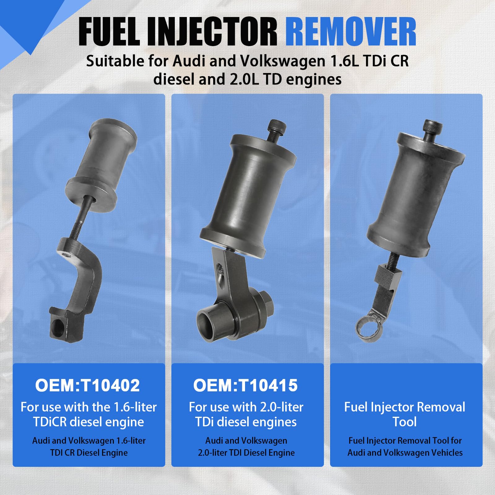 Extractor de inyectores Compatible con VW Diesel for VAG 1.6 2.0 TDi, Extractor de Martillo Deslizante, Compatible con A3/VW Golf/Seat Ibiza/Toledo