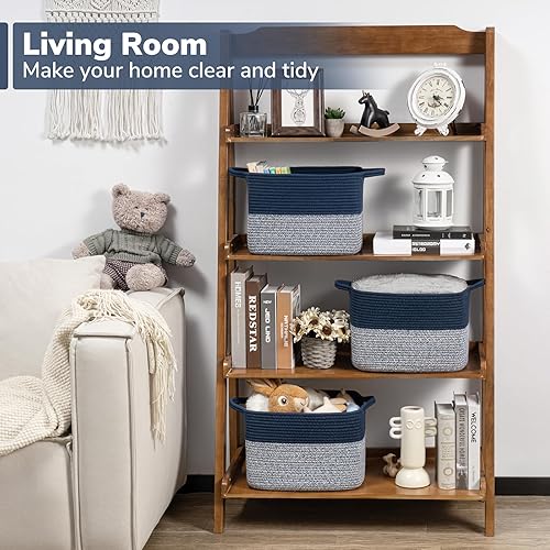 Miniatura 2 de Goodpick Contenedores de almacenamiento en forma de cubo – Cestas de estante para toallas, libros y ropa, contenedores de almacenamiento de armario