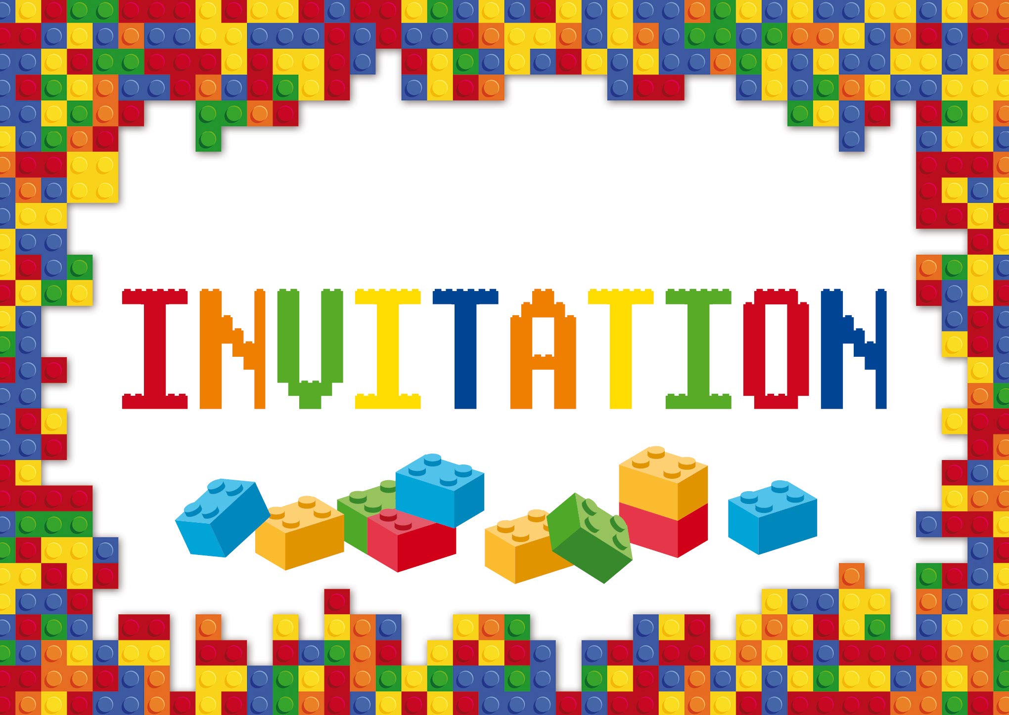 Inviti Compleanno Edition Colibri - Motivo Blocchi Colorati, 10 Biglietti Rigidi A6, In Italiano