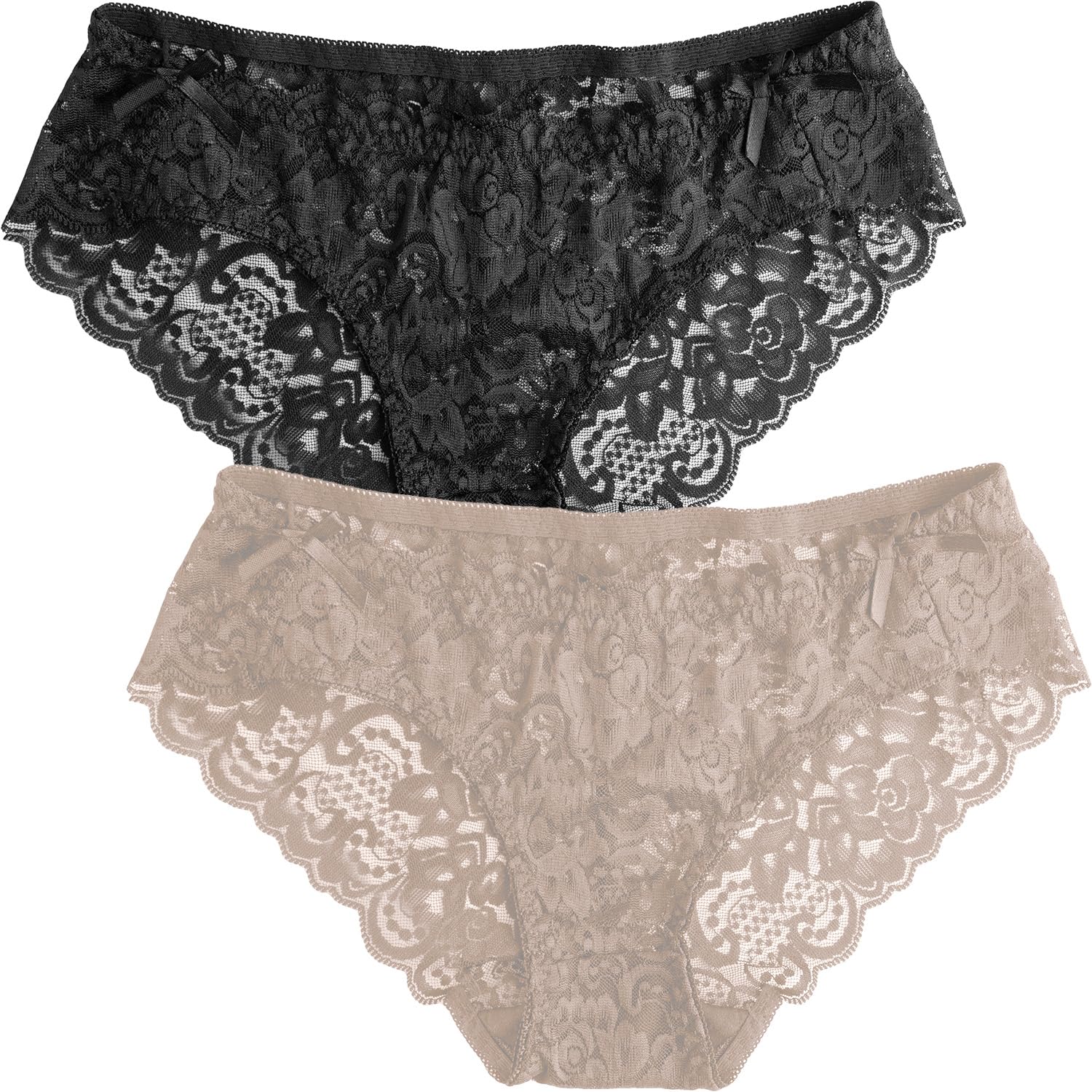 dressably Pack of 2 Womens Lace Underwear Seamless No Show Bikini Panties Breathable Stretch Panties.-picture-27