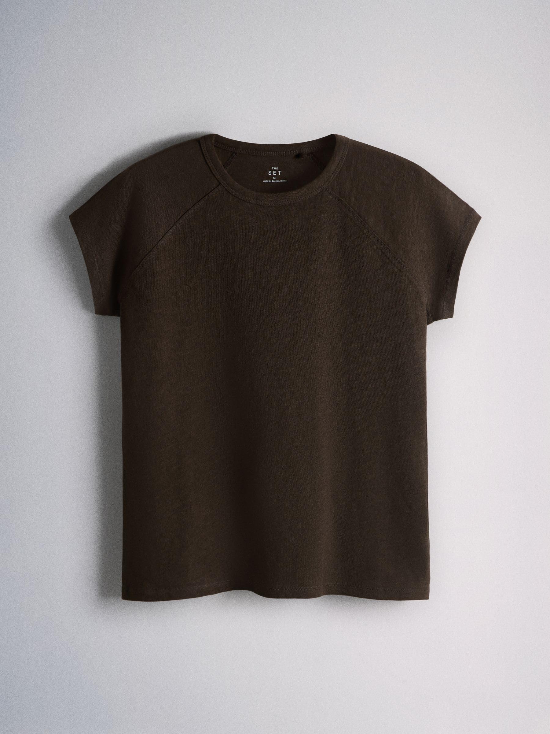 THE SET Femme T-Shirt à Manches Raglan, Lot de 5 | Coupe standard, 100 % coton