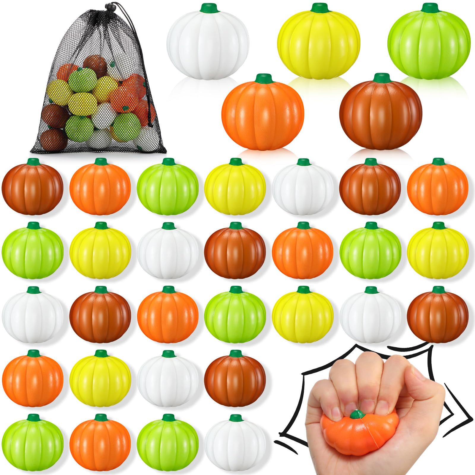 Aazon.co: Jerify 200 Pcs Halloween Ini Pupkin Stress Balls Bulk, 1...