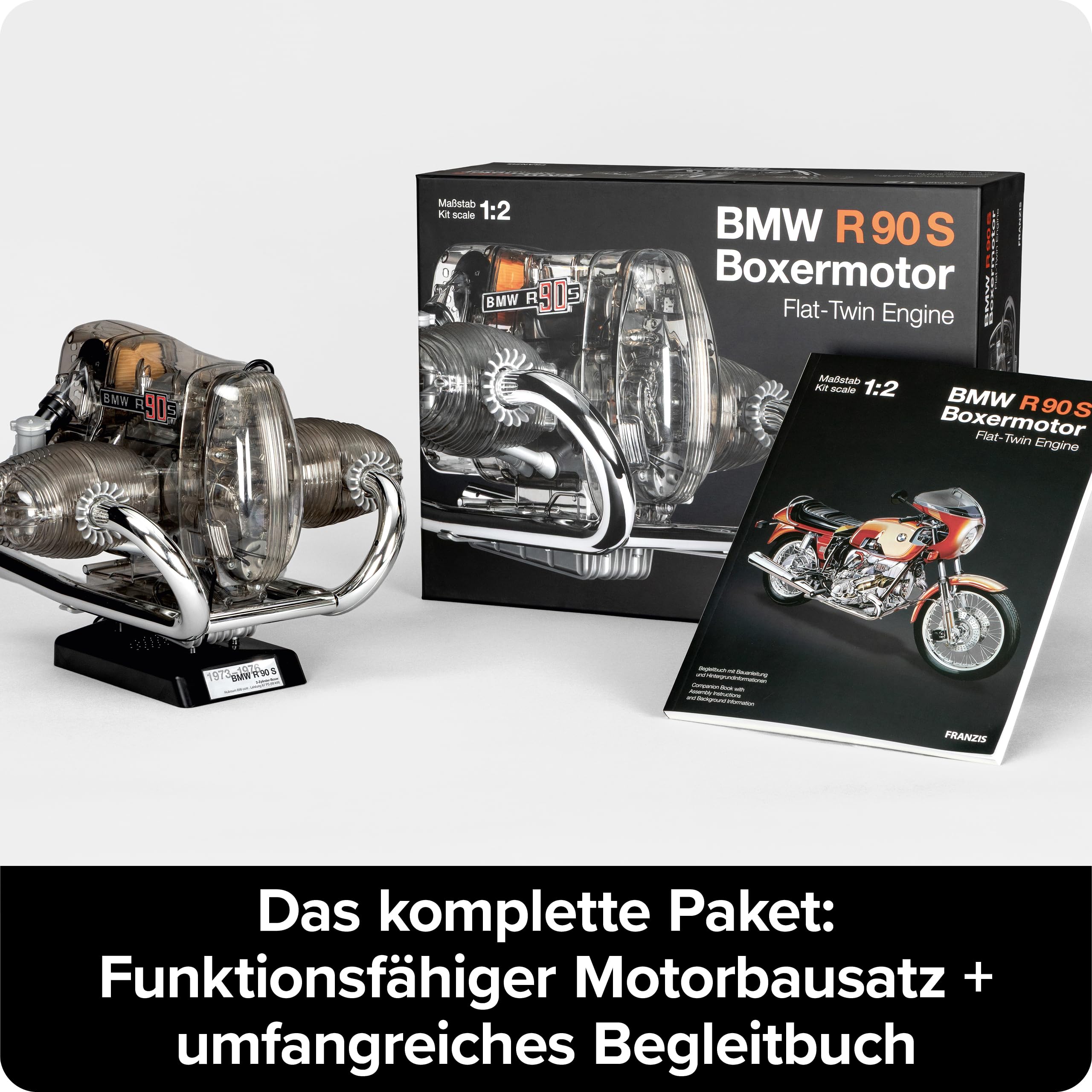Franzis 67009 BMW R 90 S Boxer Motor, True to Original Model Kit
