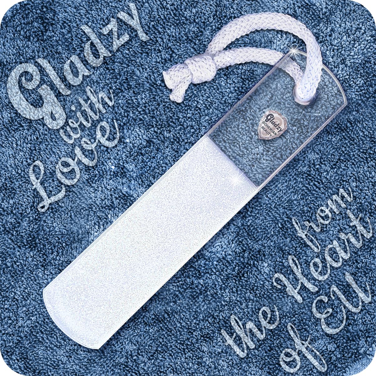 GLADZY Czech Glass Foot File Callus Remover – Double Sided Etched, Different Grit Coarse & Fine Surfaces for Hard Skin & Cracked Heels, Professional