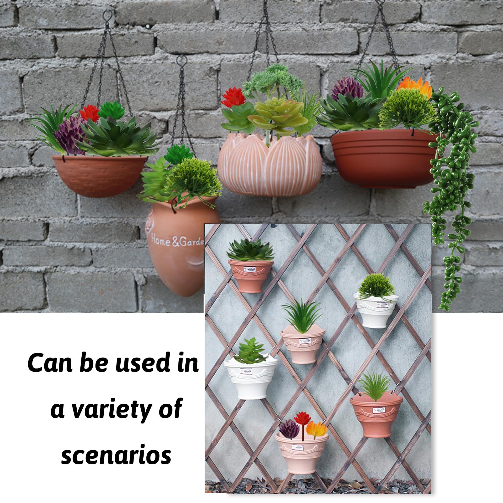 Piante Grasse Finte In Vaso Ceramica Bianca - 4 Pezzi, Decorazione Moderna Per Casa, Ufficio, Scrivania - Foto 5