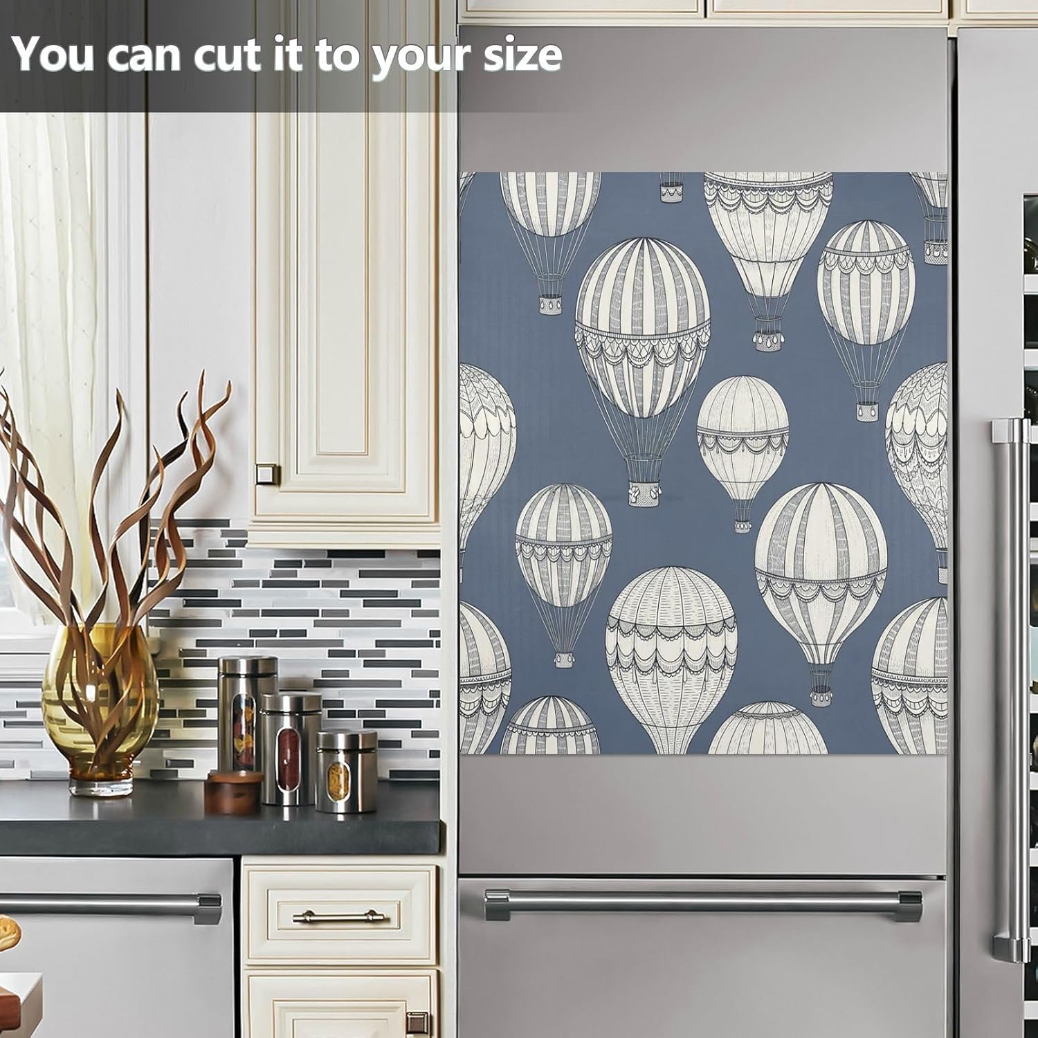 QUGRL Hot Air Balloons Print Dishwasher Magnet Cover Front Door Decorative Refrigerator Covers Magnetic Sheet Sticker Wash Machine Fridge Panel Decal for Kitchen Appliance 23x26 in