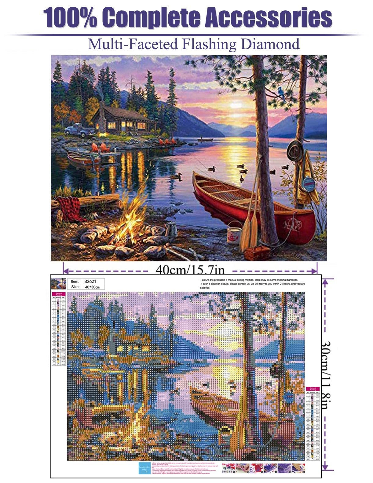 9 Stück Diamant-Malerei-Sets für Erwachsene – 5D-Landschafts-Diamant-Kunst-Sets für Erwachsene und Kinder, Anfänger, DIY 5D-Diamant-Malerei, Vollbohrer, runder Strass für Heimwanddekoration, 30 x 40