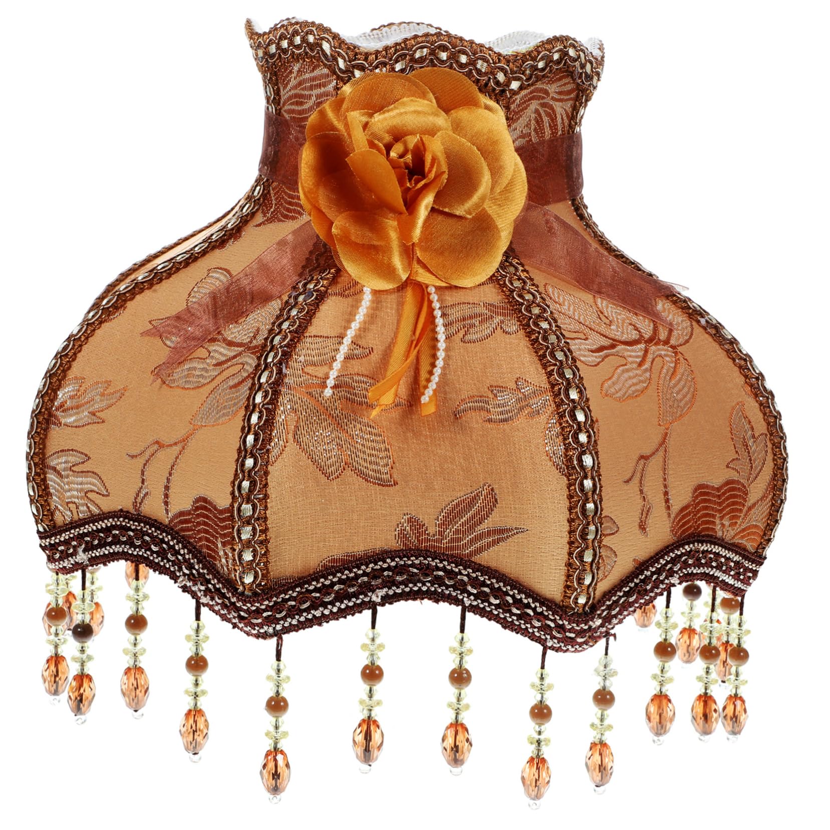 Princess Lampshade Victorian Lamp Shades Cloth Lamp Shade Tassel Lamp Shade Vintage Lamp Shade Bead Lace Lampshade for Bedroom (Style 2)