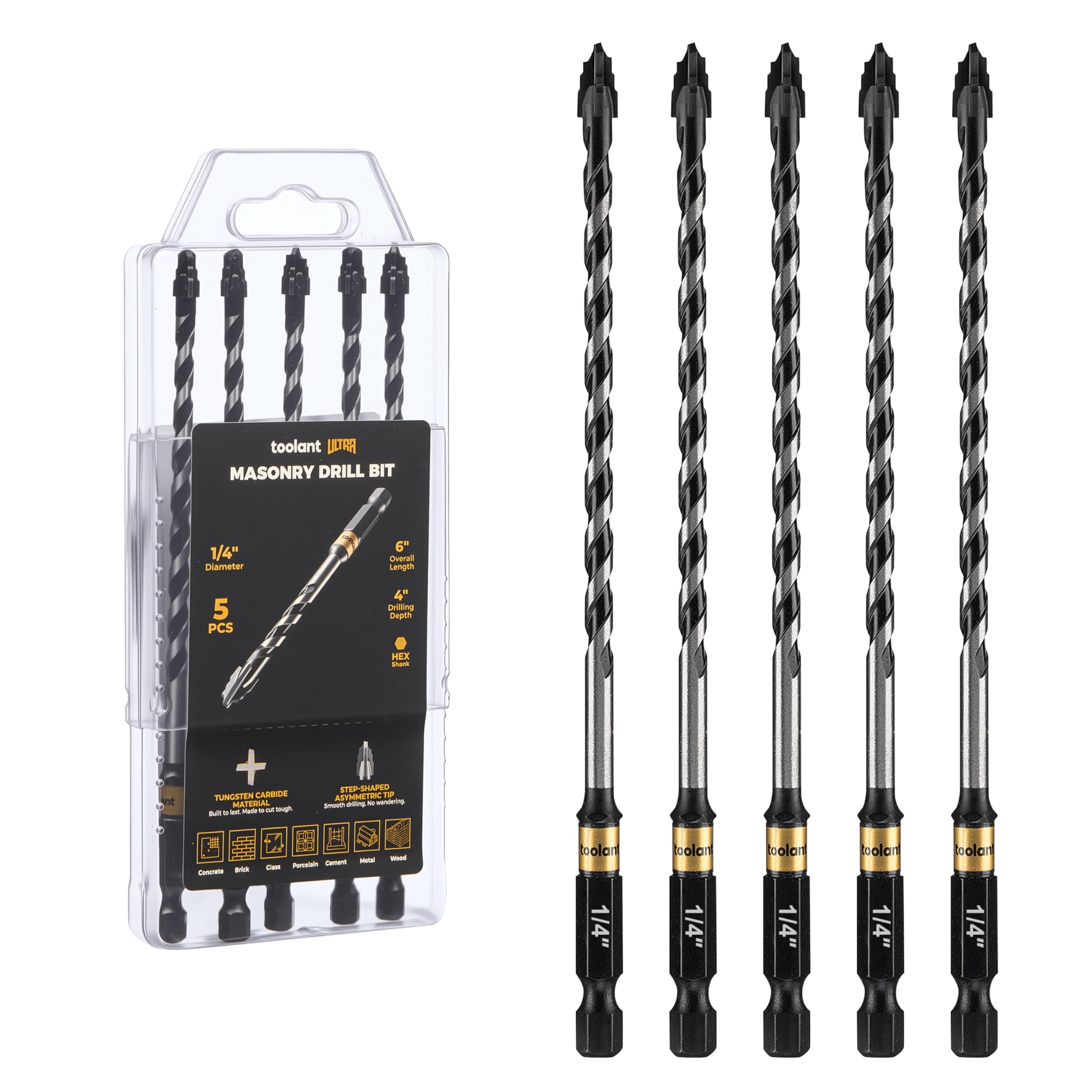 toolant Masonry Drill Bits - 5 Piece Set -20
