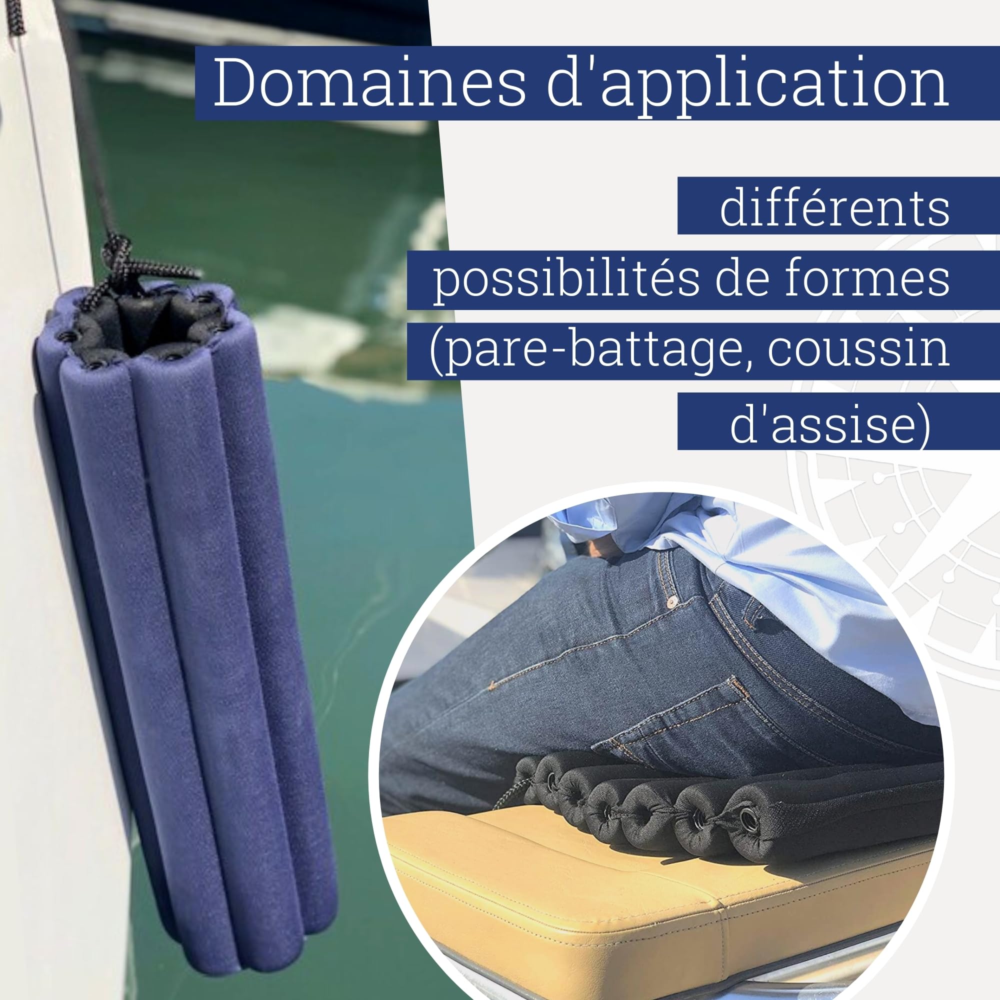 FlexiCush – Le Coussin Pare-battage Universel développé pour Les Sports Nautiques (50 x 32 x 4 cm)