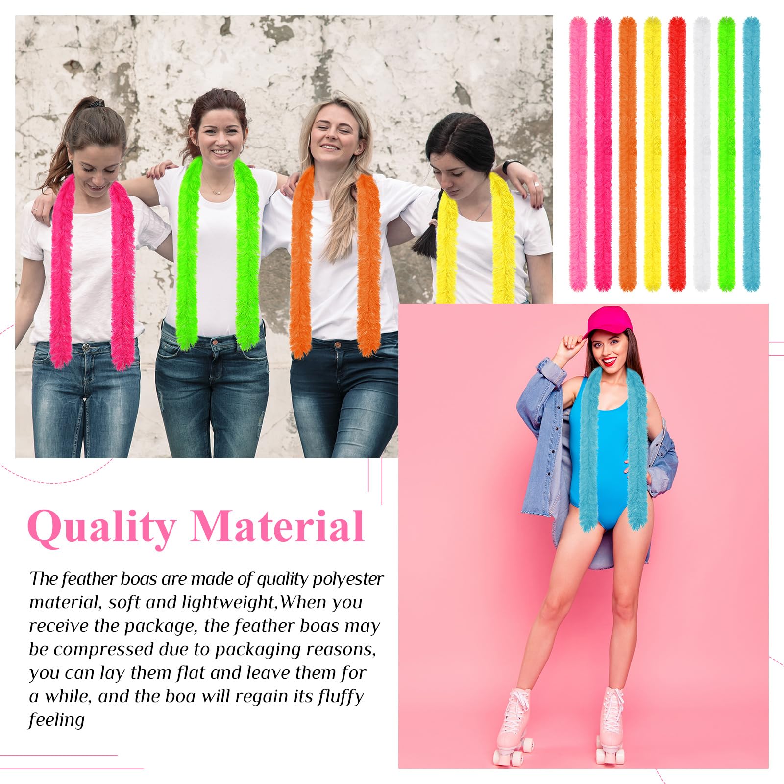 ISAKEN Boa En Plumes 2 Mètres, Plumes De Dinde Boas En Plumes De Dinde De De Duveteuses Pour Châle, Boa En Plumes Pour Sapin De Noël Plumes De Dinde Boa Pour Bricolage